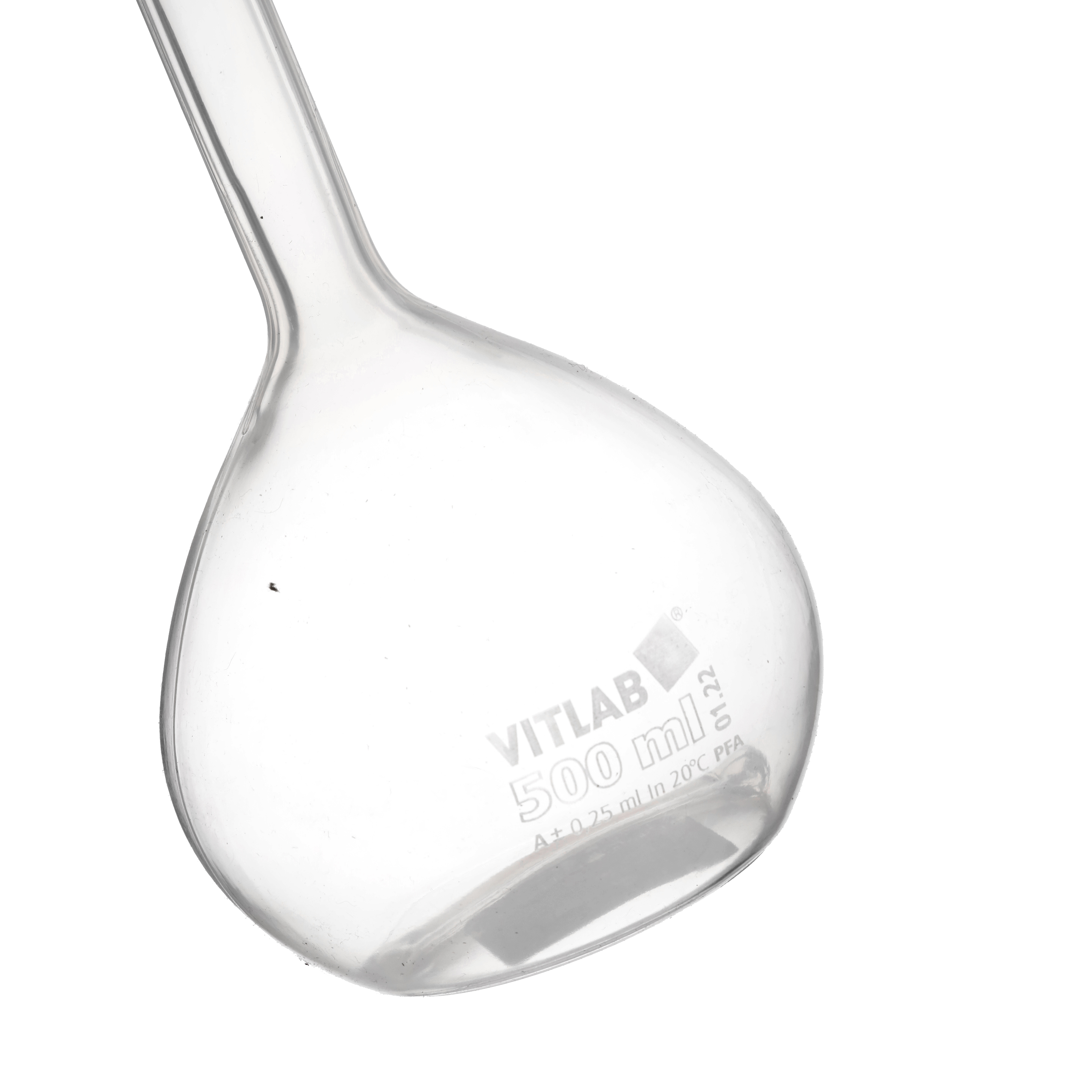 MATRAZ VOLUMÉTRICO DE PFA DE 500ml CLASE A DIN CON CERTIFICADO. BRAND