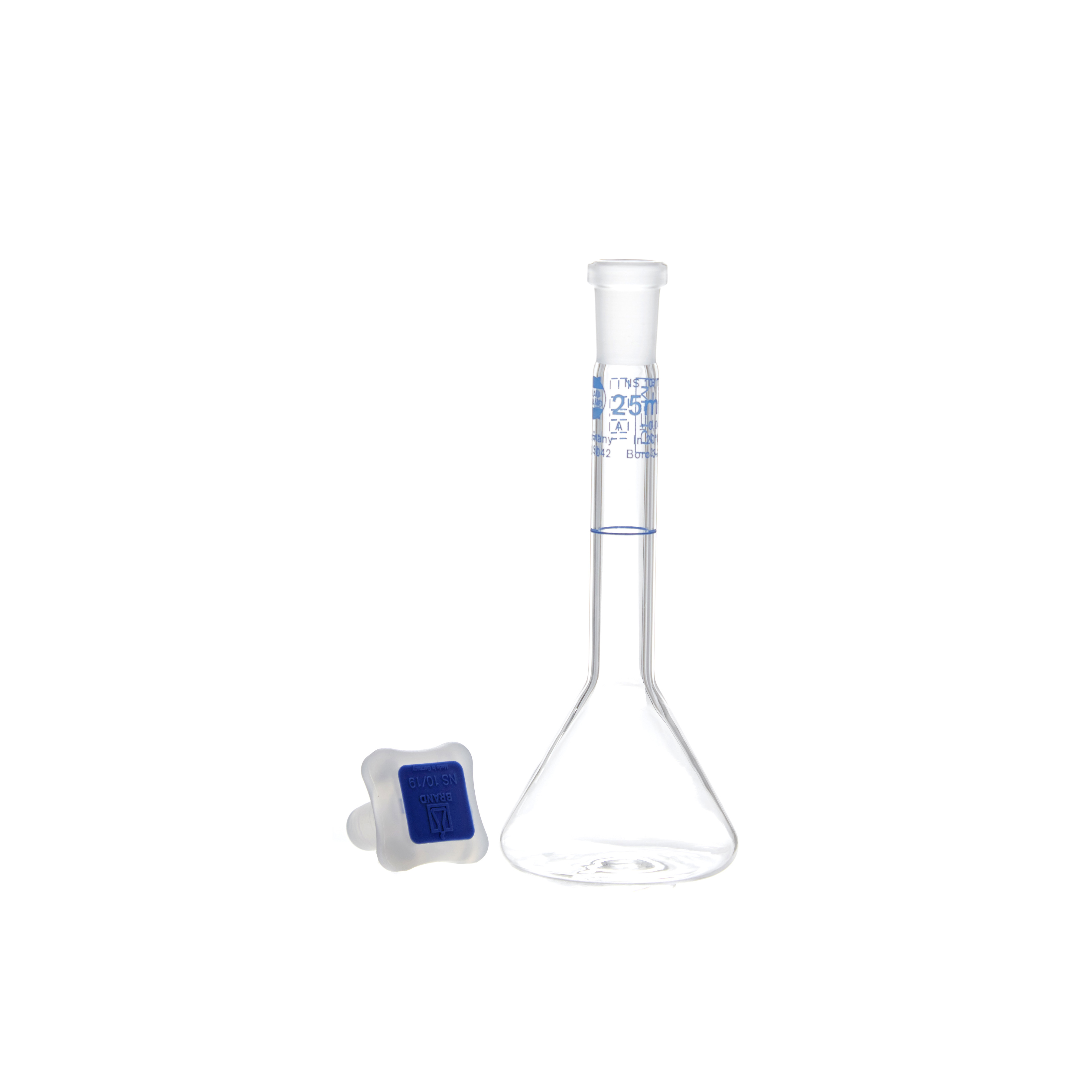 MATRAZ VOLUMÉTRICO DE 25ml CLASE A DIN. TRAPEZOIDAl. BRAND