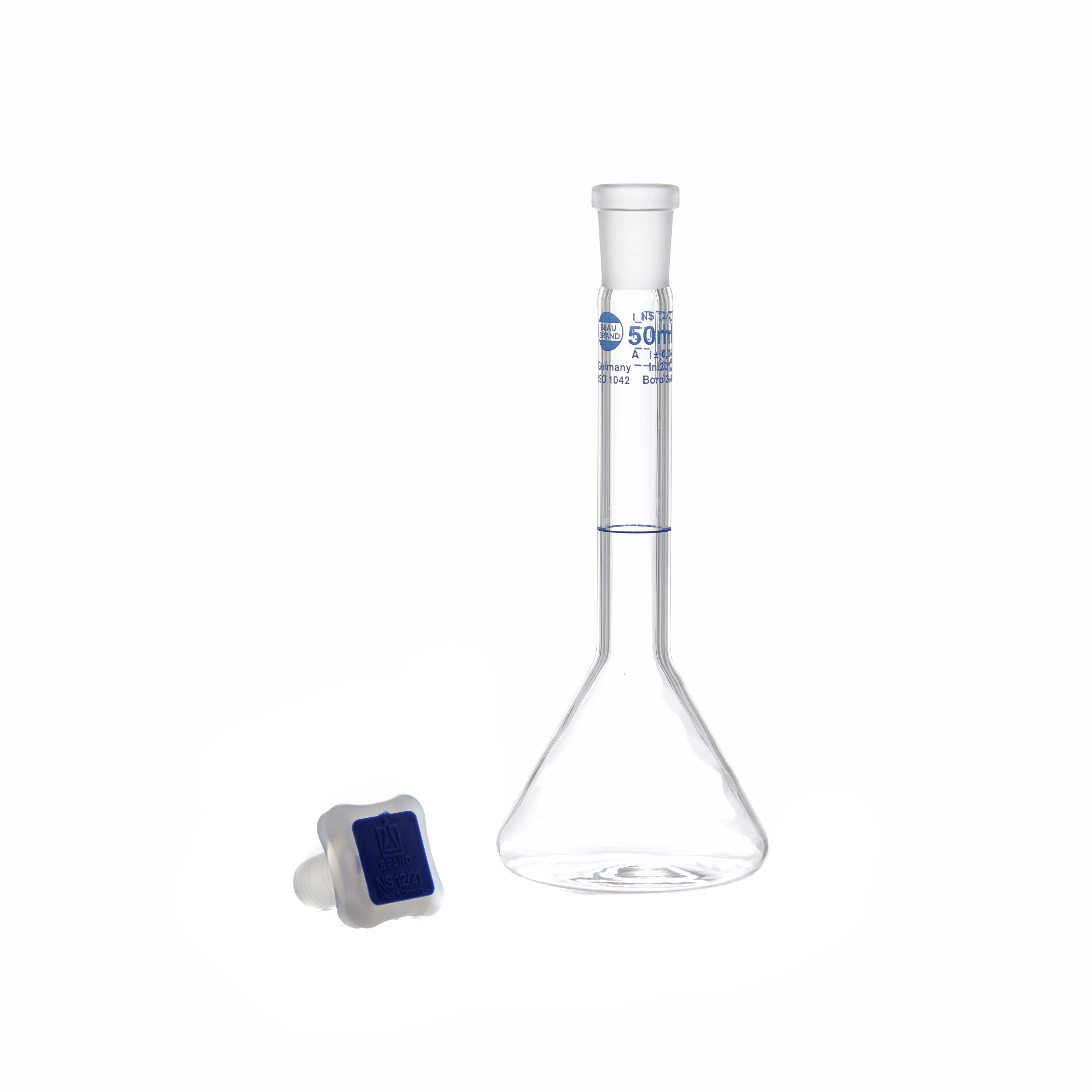 MATRAZ VOLUMÉTRICO DE 50ml CLASE A DIN. TRAPEZOIDAl. BRAND