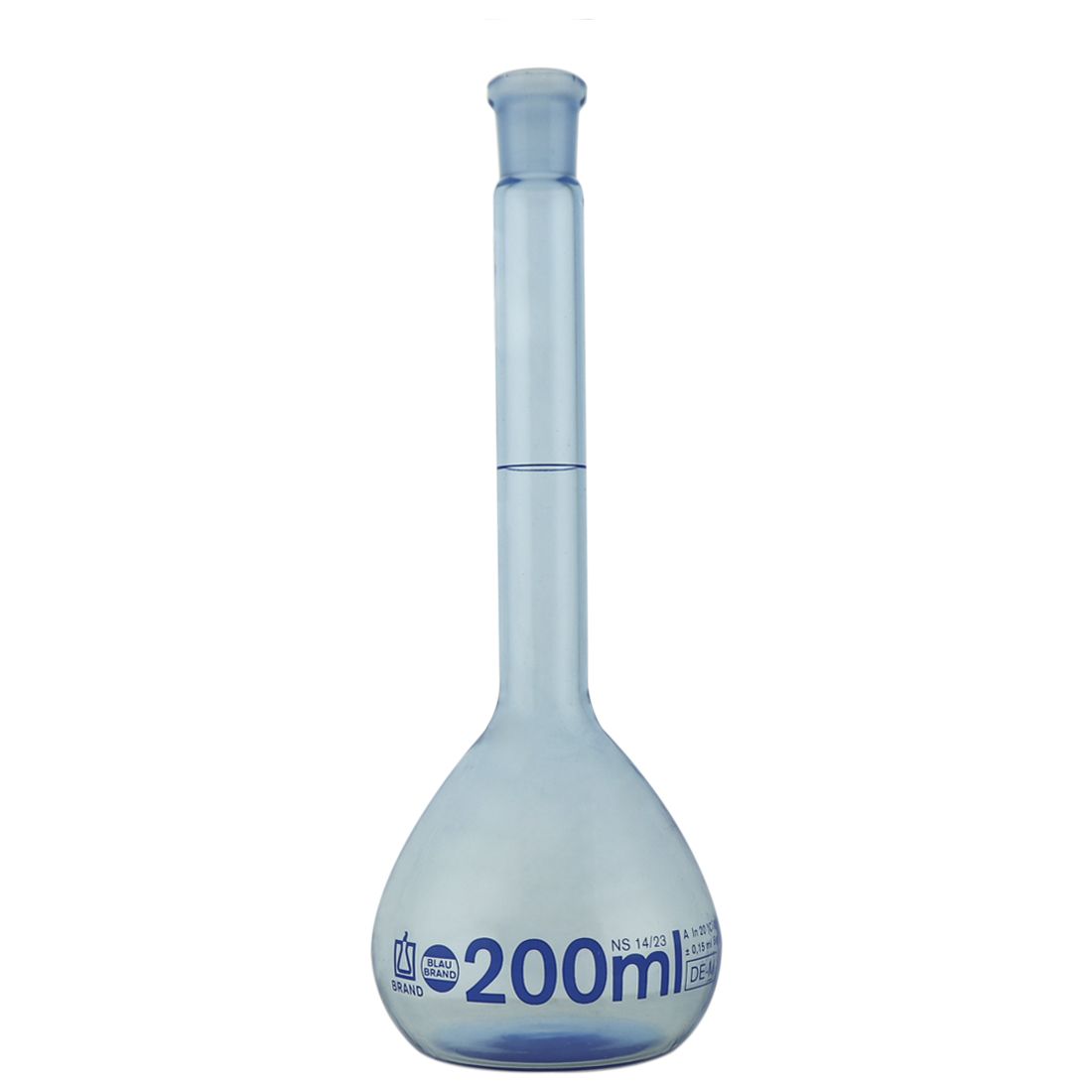 MATRAZ VOLUMÉTRICO DE 200ml RECUBIERTO CLASE A DIN. BRAND