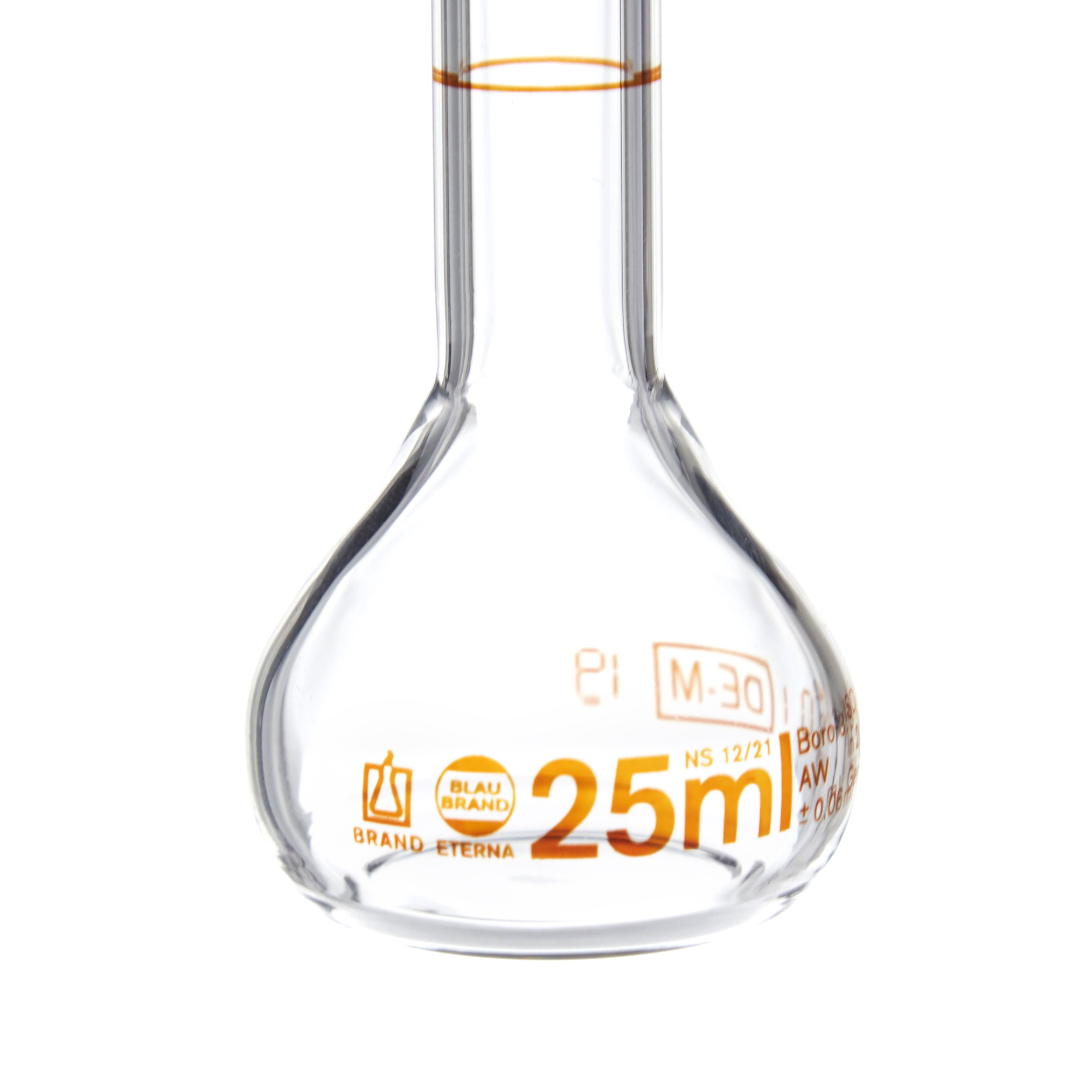 MATRAZ VOLUMÉTRICO DE 25ml CLASE A DIN. CUELLO ANCHO. BRAND
