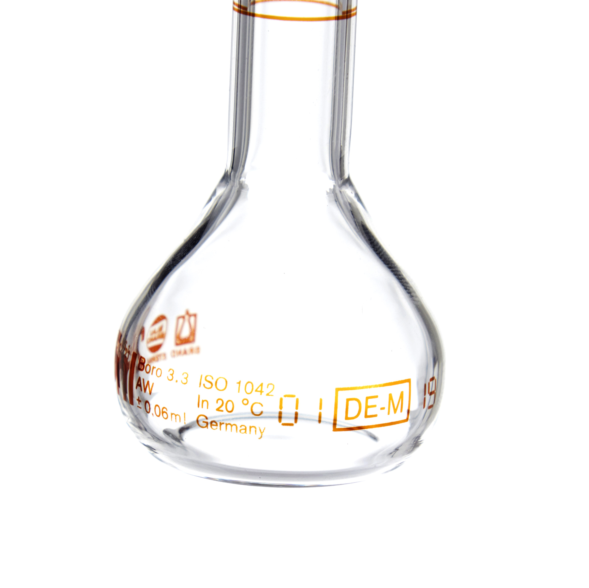 MATRAZ VOLUMÉTRICO DE 25ml CLASE A DIN. CUELLO ANCHO. BRAND