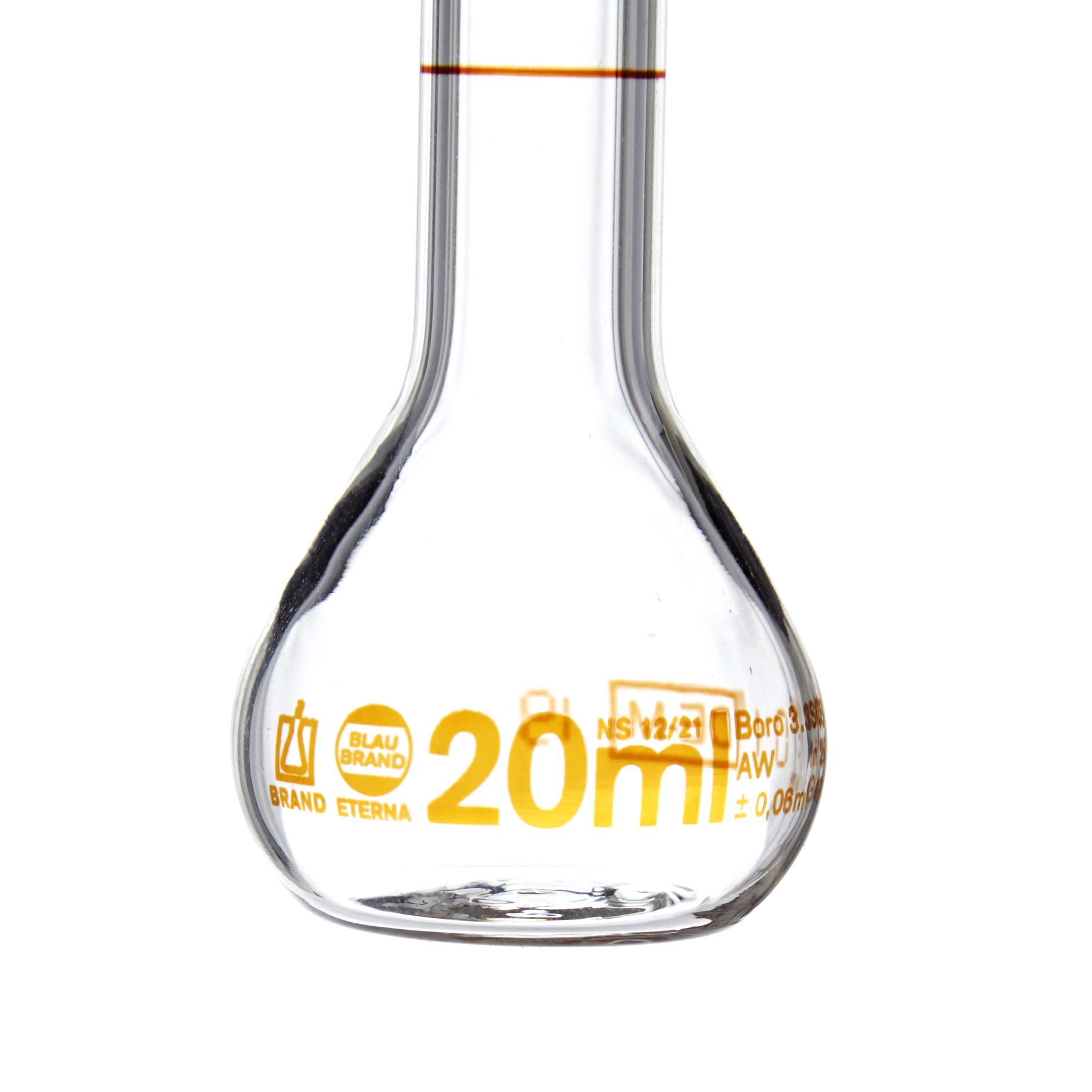 MATRAZ VOLUMÉTRICO DE 20ml CLASE A DIN. CUELLO ANCHO. BRAND