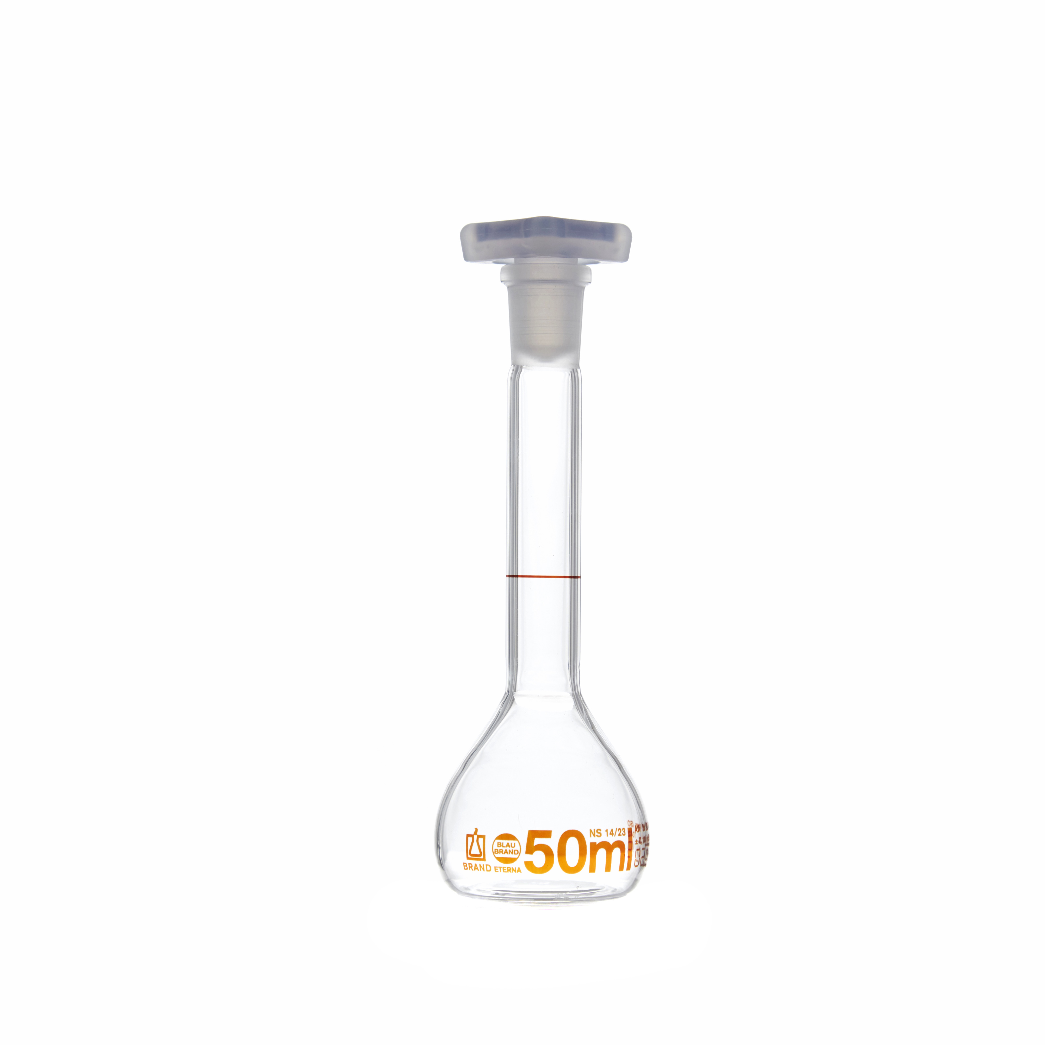 MATRAZ VOLUMÉTRICO DE 50ml CLASE A DIN. CUELLO ANCHO. BRAND