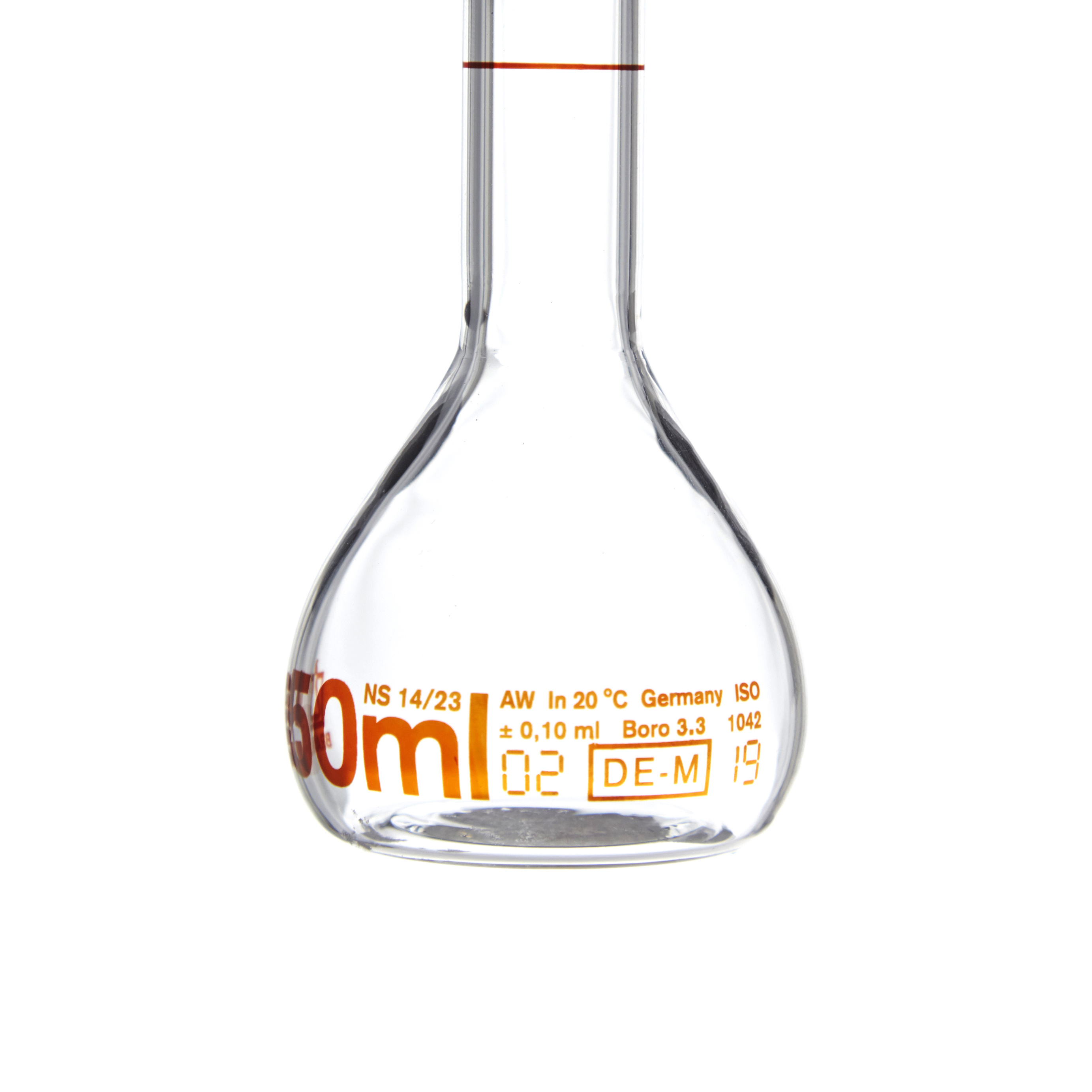 MATRAZ VOLUMÉTRICO DE 50ml CLASE A DIN. CUELLO ANCHO. BRAND