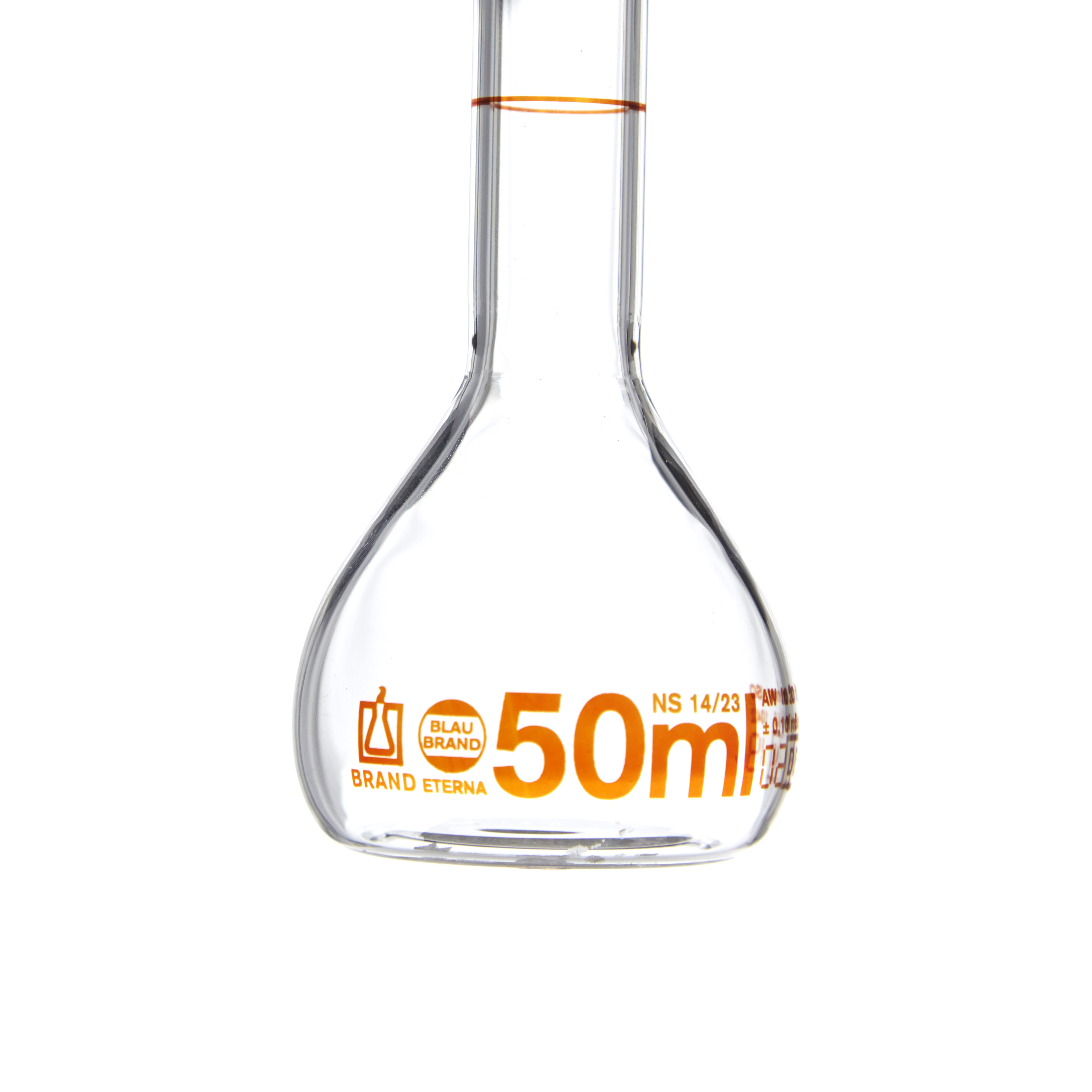 MATRAZ VOLUMÉTRICO DE 50ml CLASE A DIN. CUELLO ANCHO. BRAND