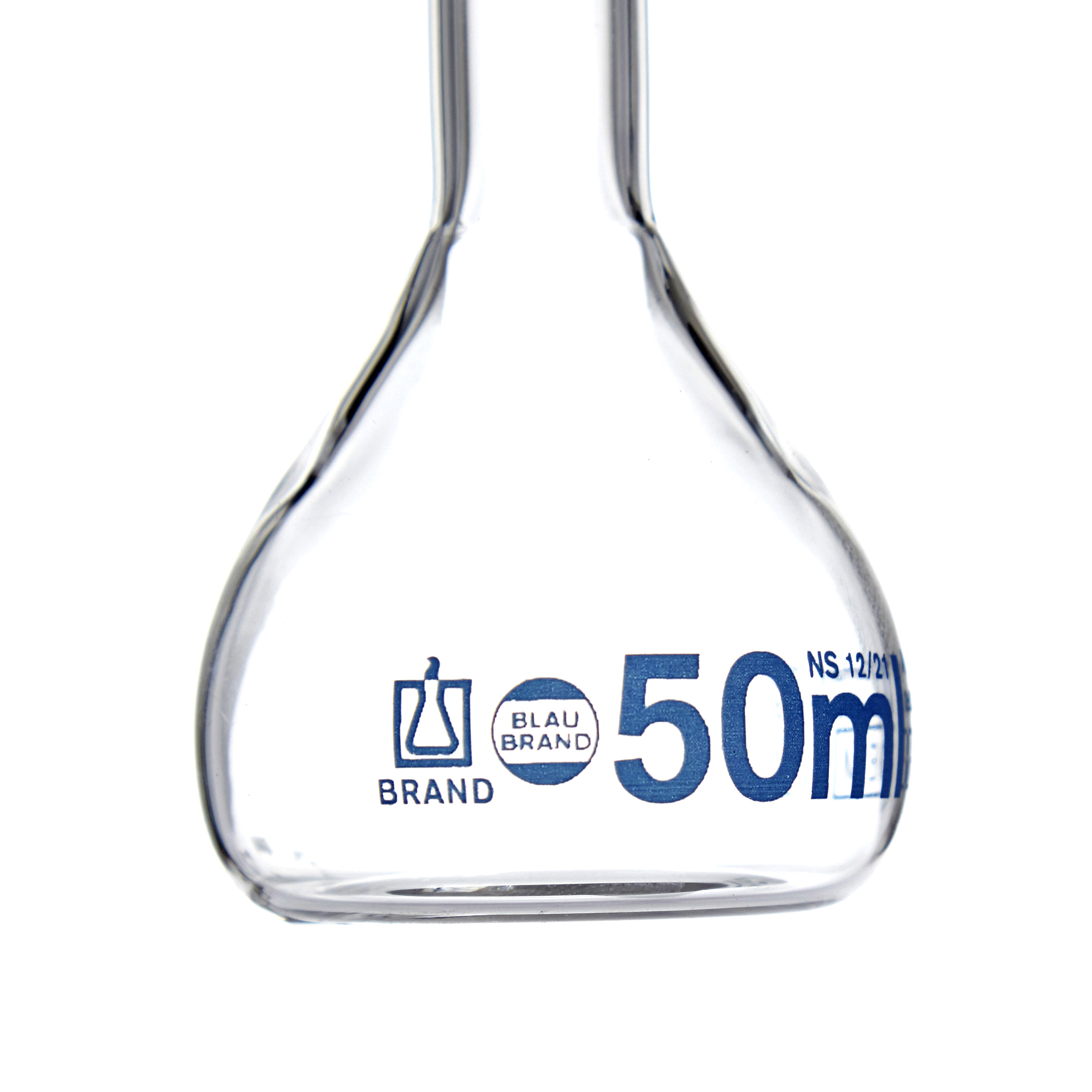 MATRAZ VOLUMÉTRICO DE 50ml CLASE A DIN. TAPÓN DE VIDRIO. BRAND