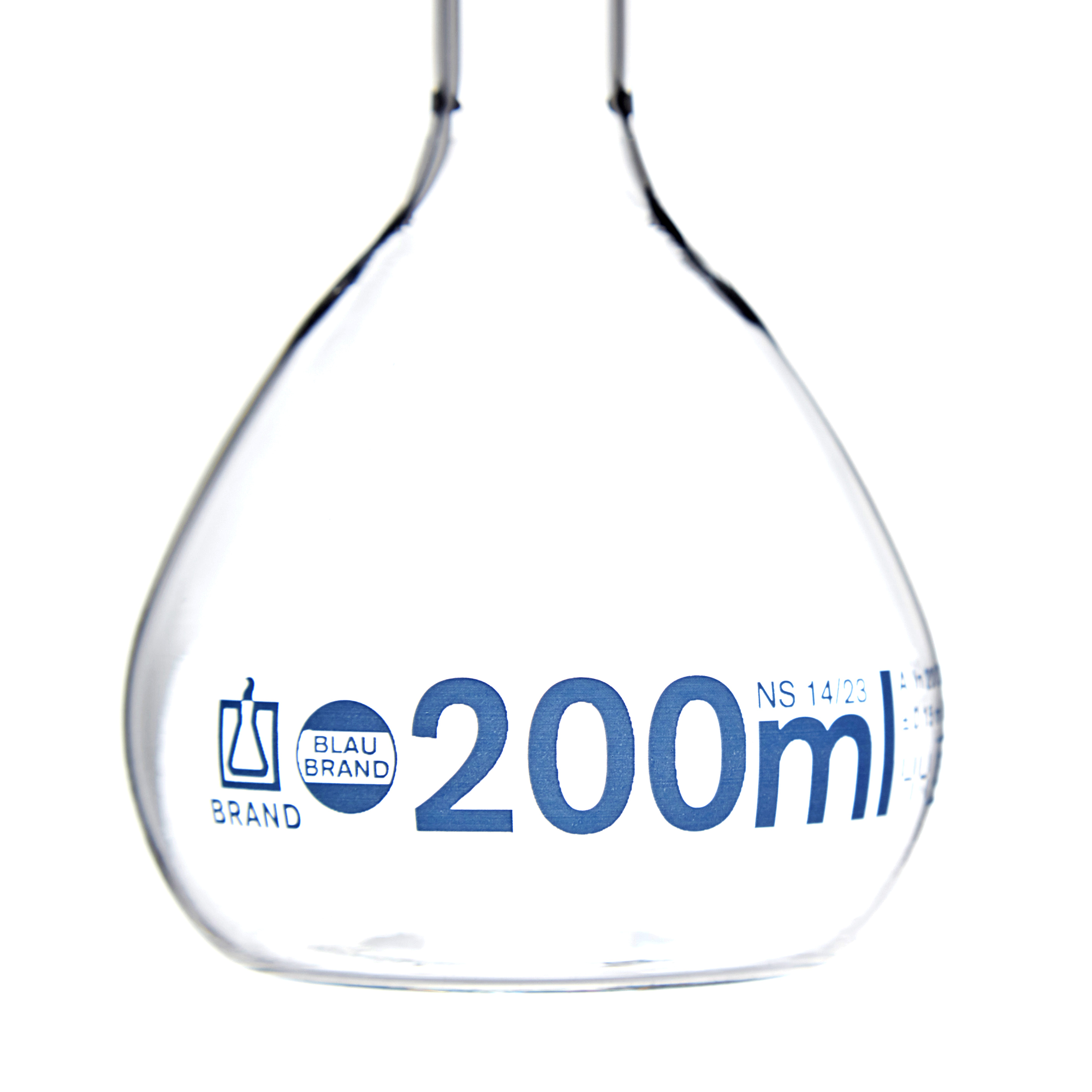 MATRAZ VOLUMÉTRICO DE 200ml CLASE A DIN. TAPÓN DE VIDRIO. BRAND