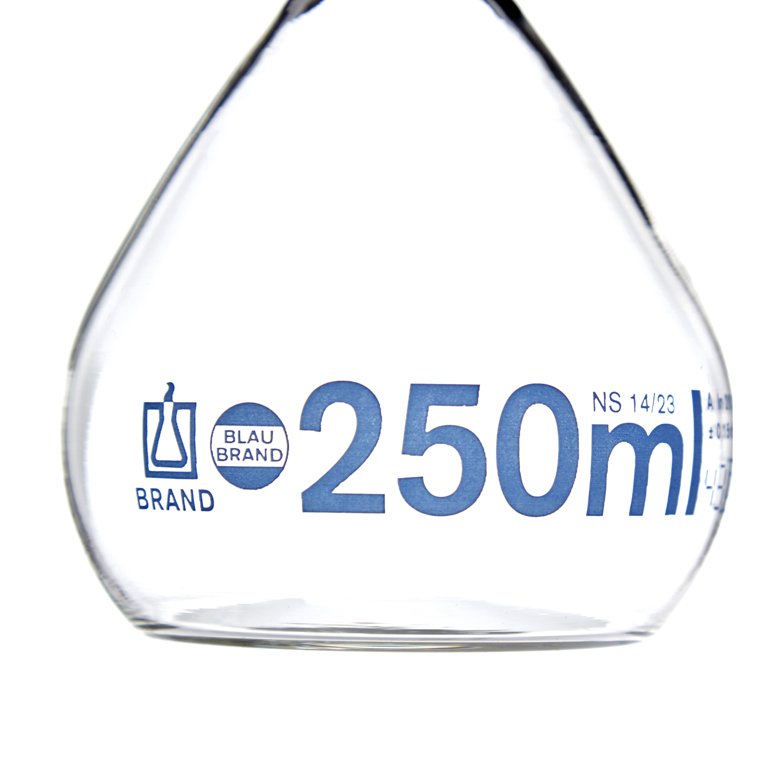 MATRAZ VOLUMÉTRICO DE 250ml CLASE A DIN. TAPÓN DE VIDRIO. BRAND