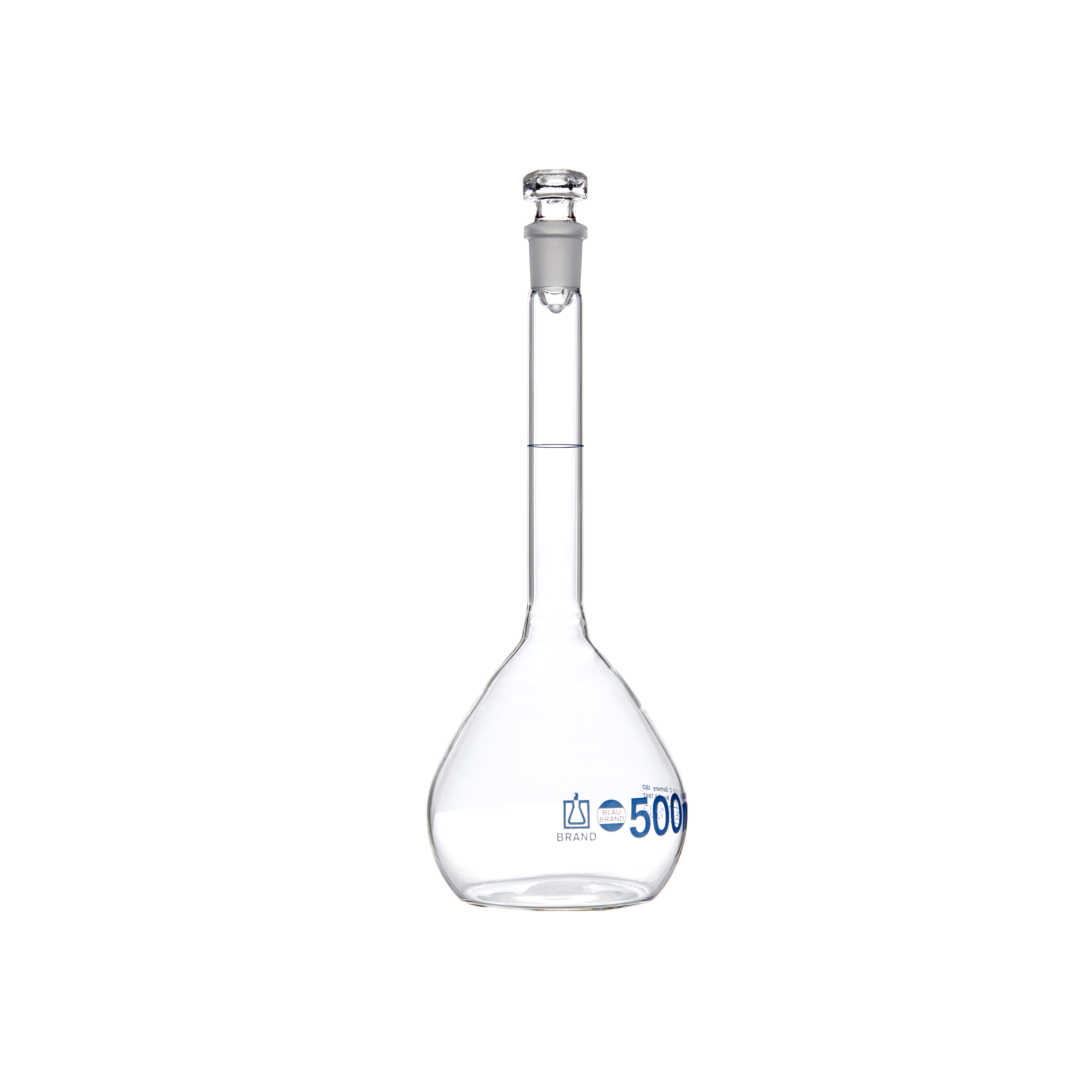 MATRAZ VOLUMÉTRICO DE 500ml CLASE A DIN. TAPÓN DE VIDRIO. BRAND