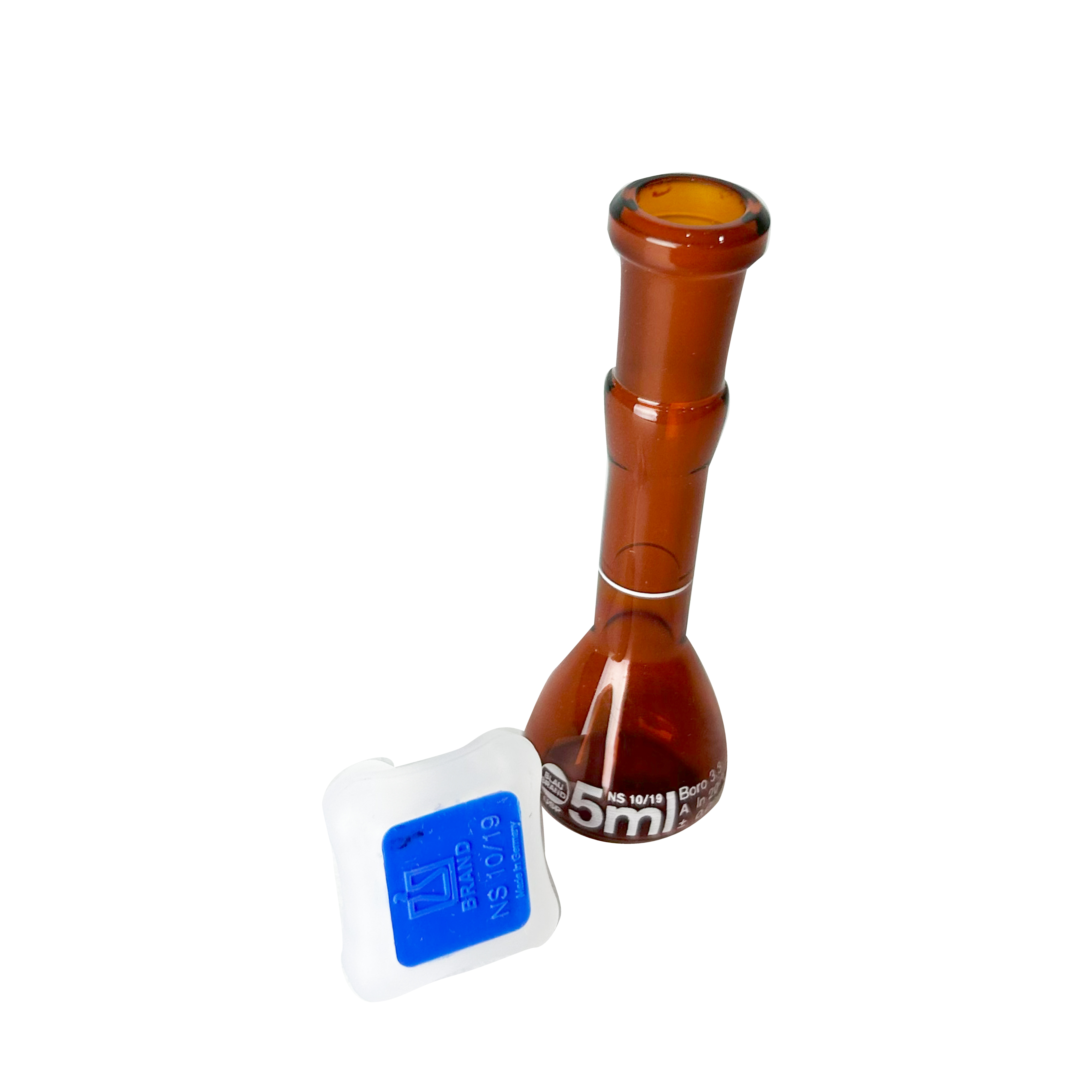 MATRAZ VOLUMÉTRICO BLAUBRAND ÁMBAR DE 5 ml, CLASE A USP. BRAND