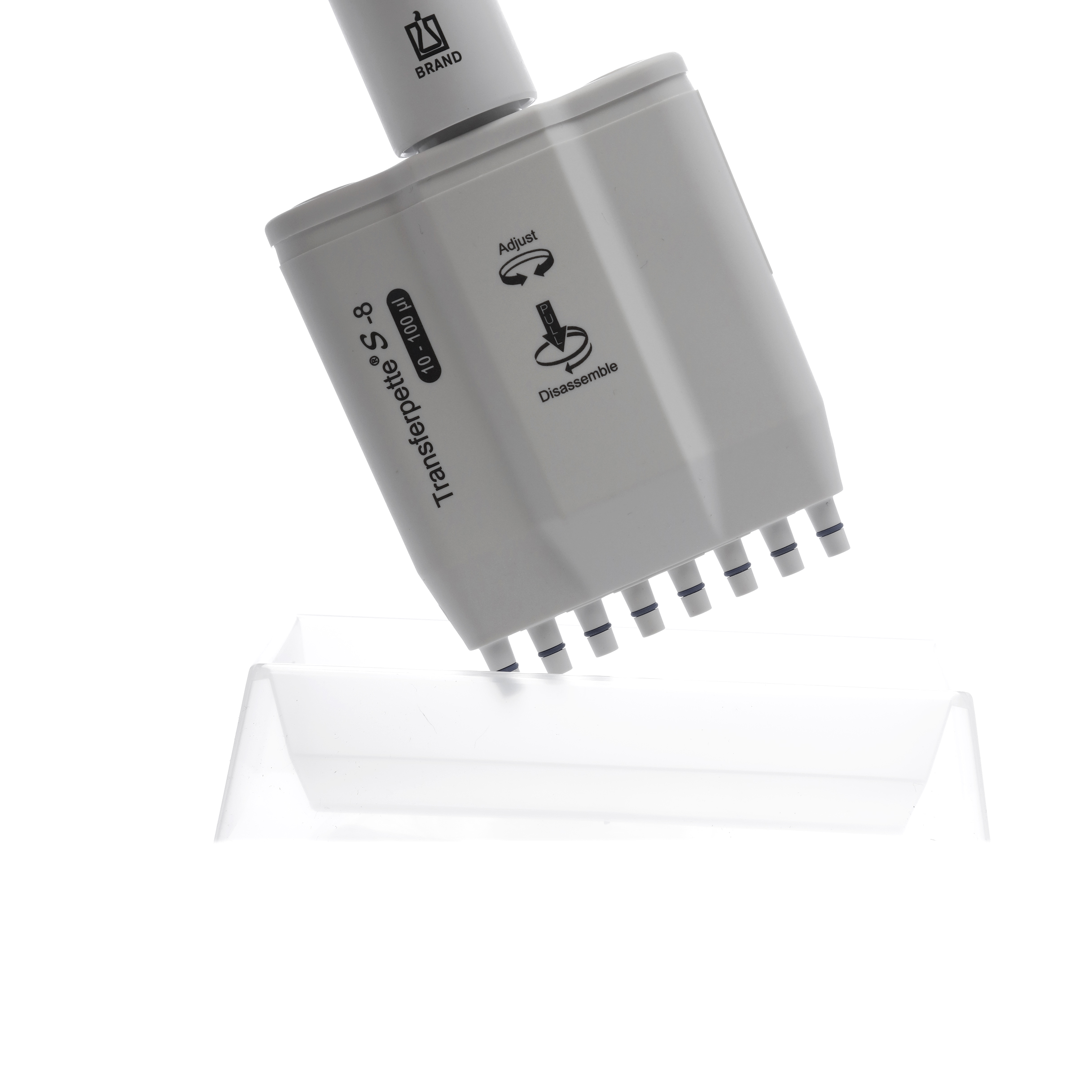 MICROPIPETA DE 10 A 100μL 8 CANALES. VOLUMEN VARIABLE. BRAND