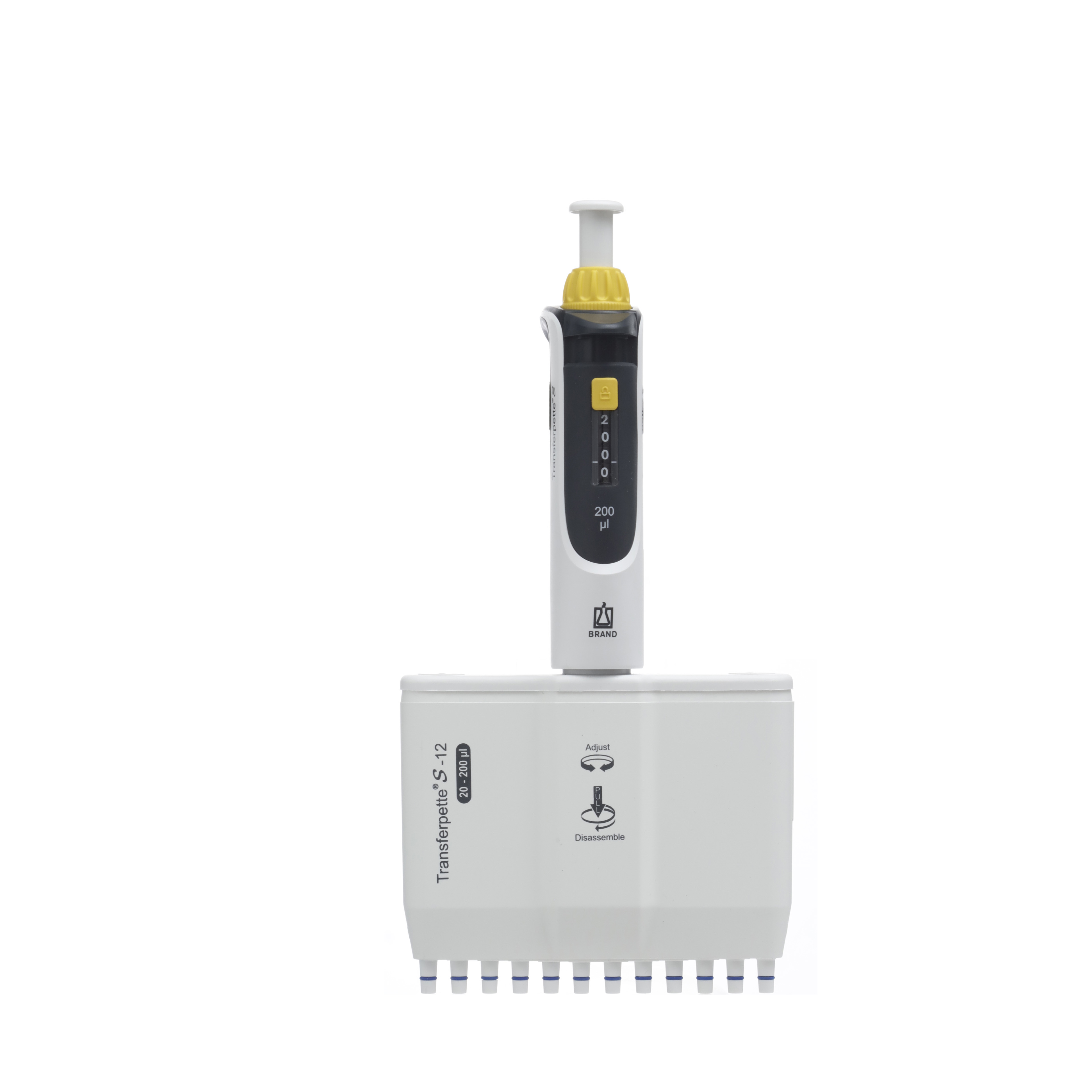 MICROPIPETA DE 20 A 200μL 12 CANALES. VOLUMEN VARIABLE. BRAND