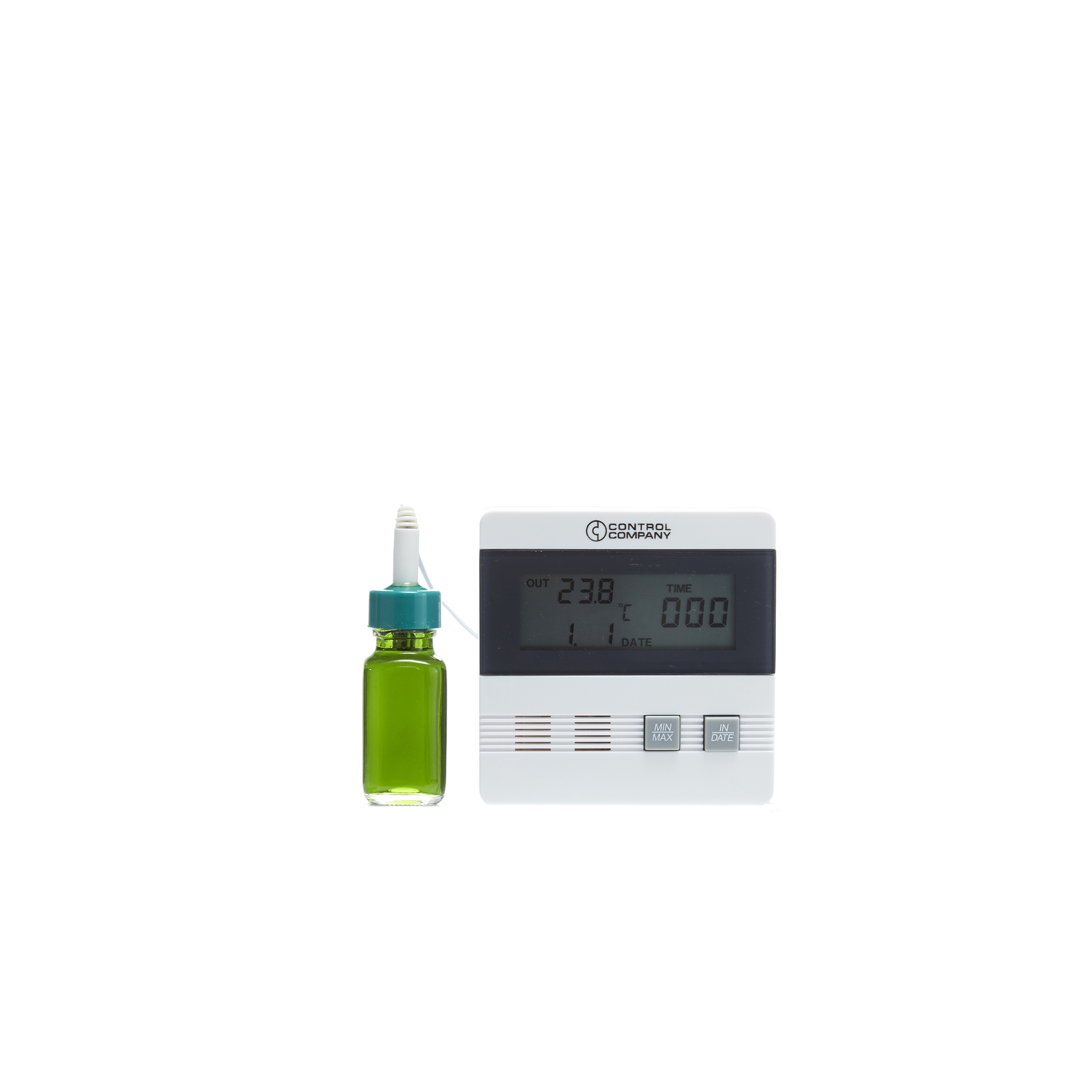 TERMÓMETRO DIGITAL DE -40 A 80°C CON RELOJ PARA REFRIGERADOR Y CONGELADOR TRACEABLE. CON FRASCO. CONTROL COMPANY