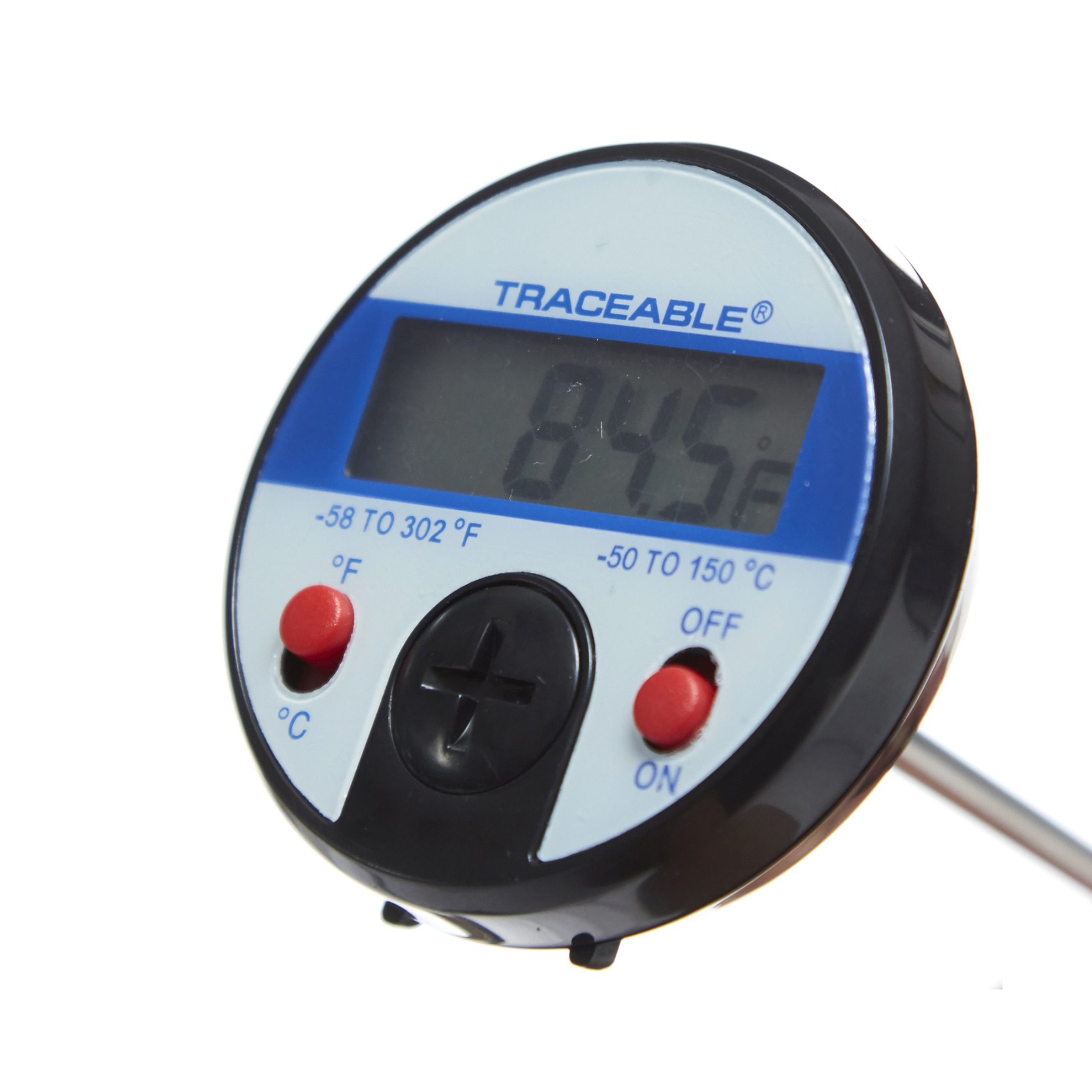 TERMÓMETRO DIGITAL DE -50 A 150°C TRACEABLE PARA MEDICIONES DE SUPERFICIE. VÁSTAGO DE 13.3cm. CONTROL COMPANY