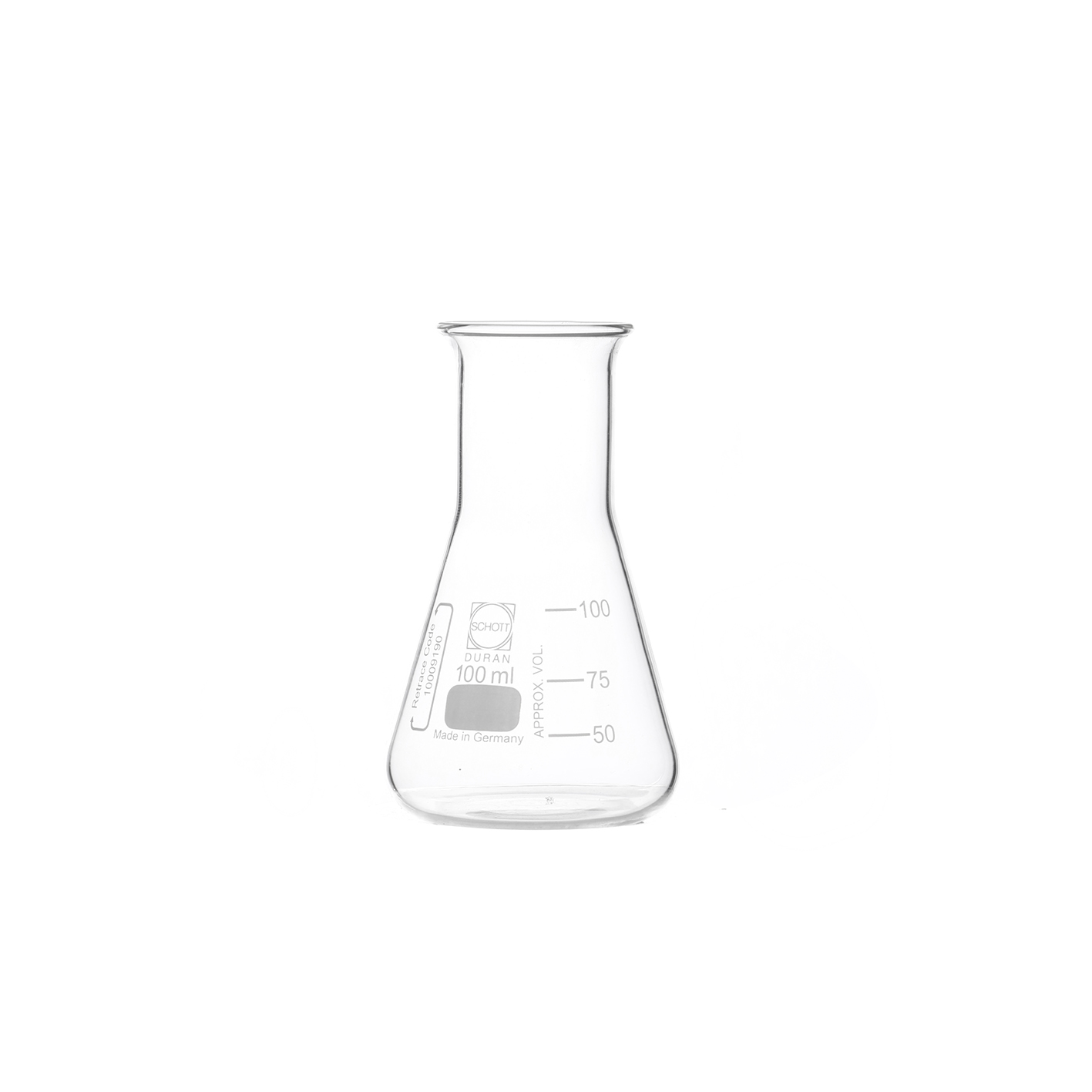 MATRAZ ERLENMEYER DE 100 ml BOCA ANCHA. DURAN