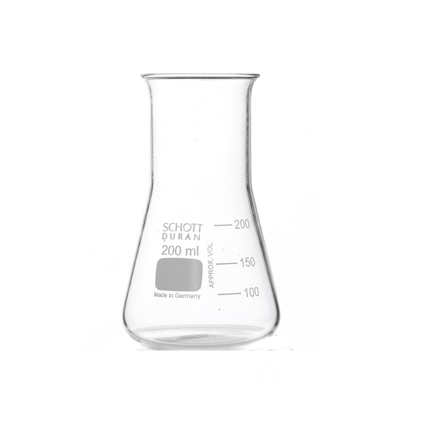 MATRAZ ERLENMEYER DE 200 ml BOCA ANCHA. DURAN