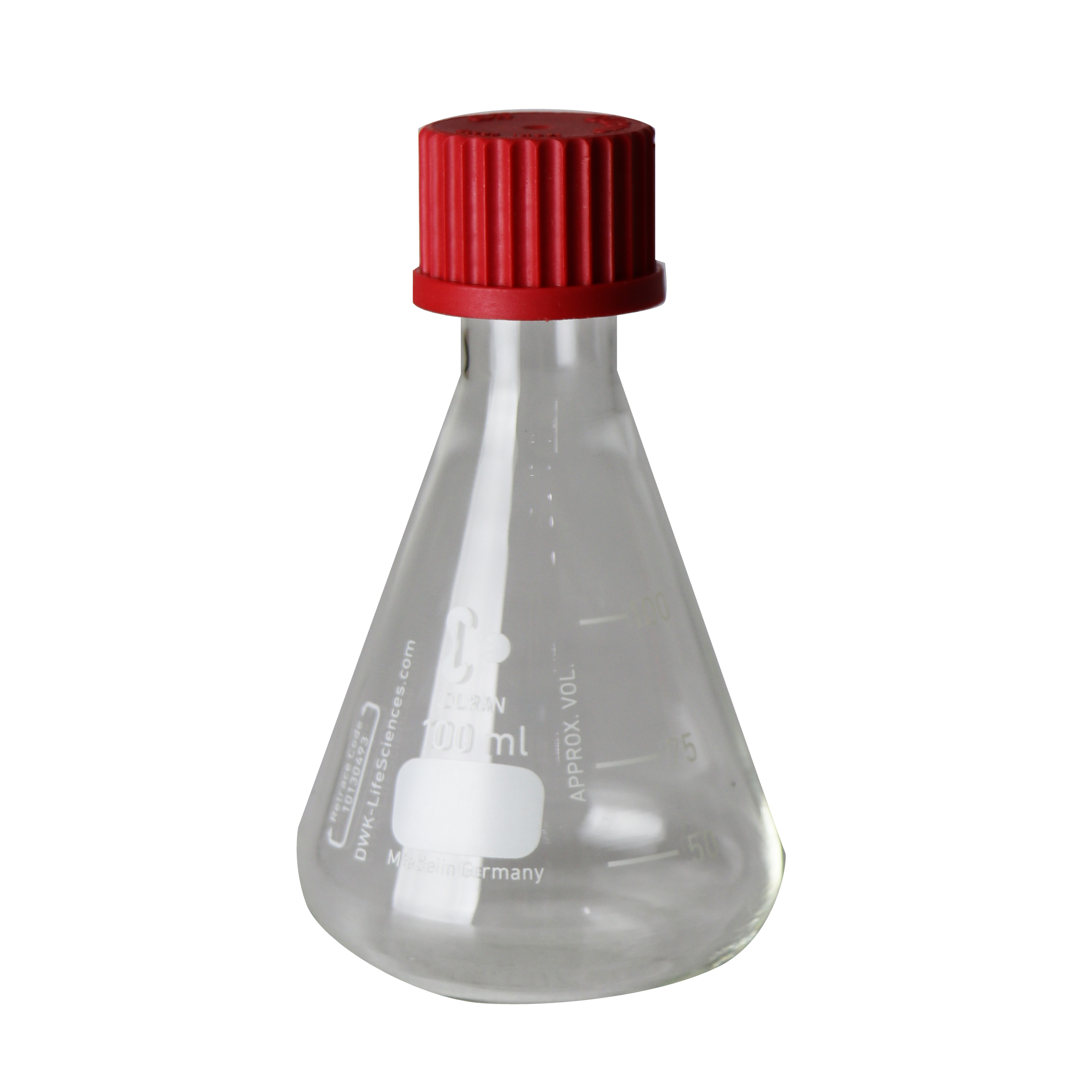 MATRAZ ERLENMEYER DE 100 ml, CON TAPÓN ROSCADO. DURAN