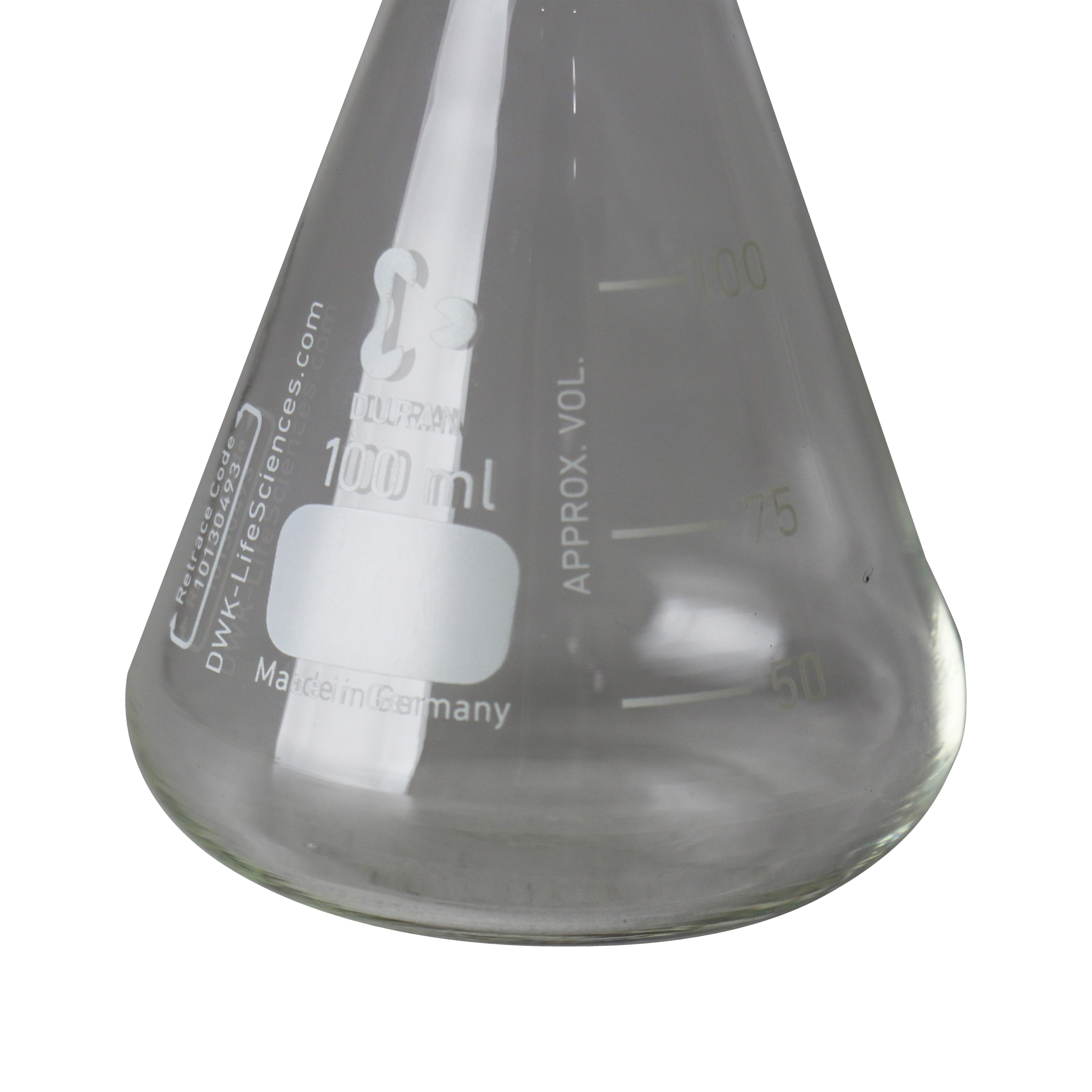 MATRAZ ERLENMEYER DE 100 ml, CON TAPÓN ROSCADO. DURAN