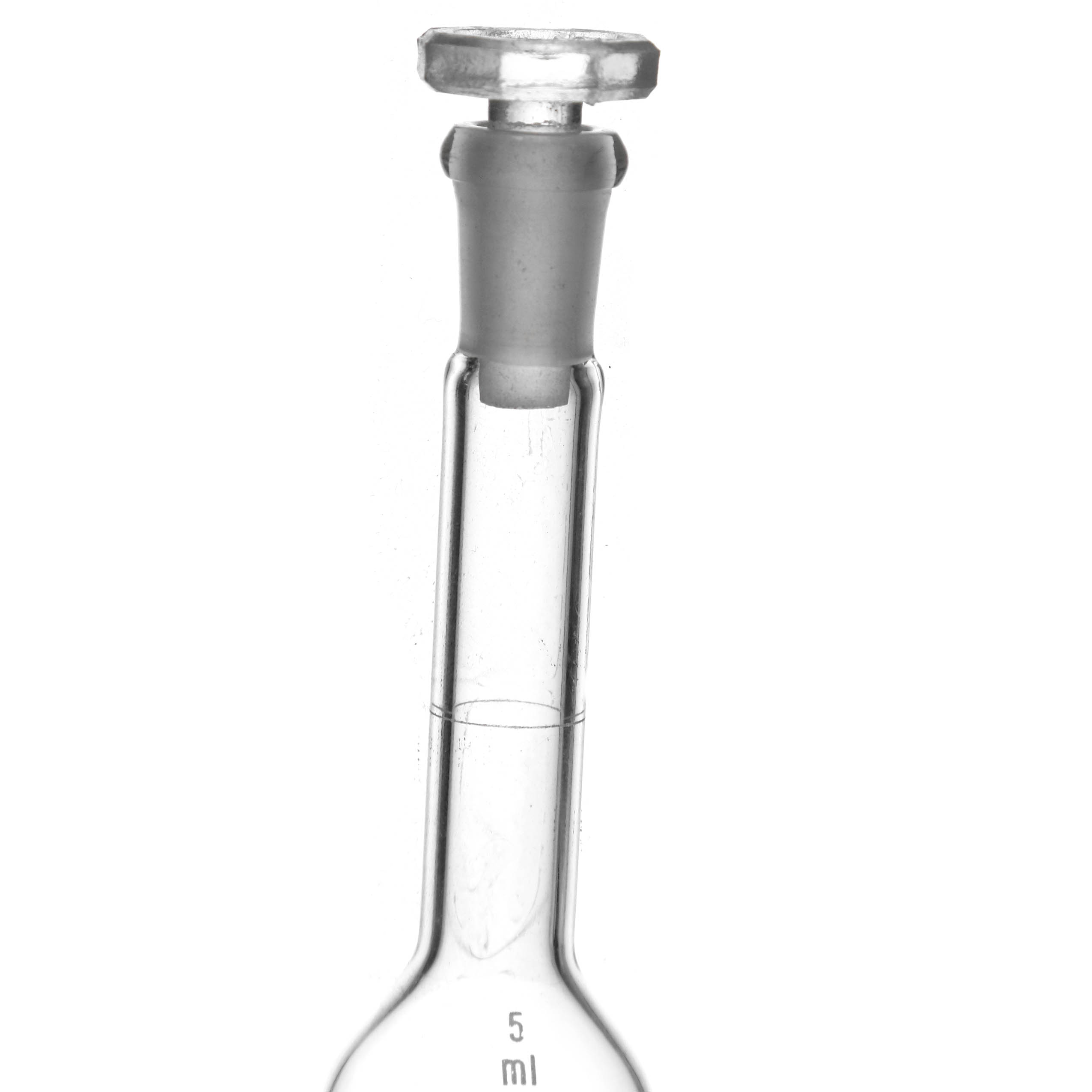 MATRAZ VOLUMÉTRICO DE 5ml CLASE A DIN. TAPÓN DE VIDRIO. KAVALIER