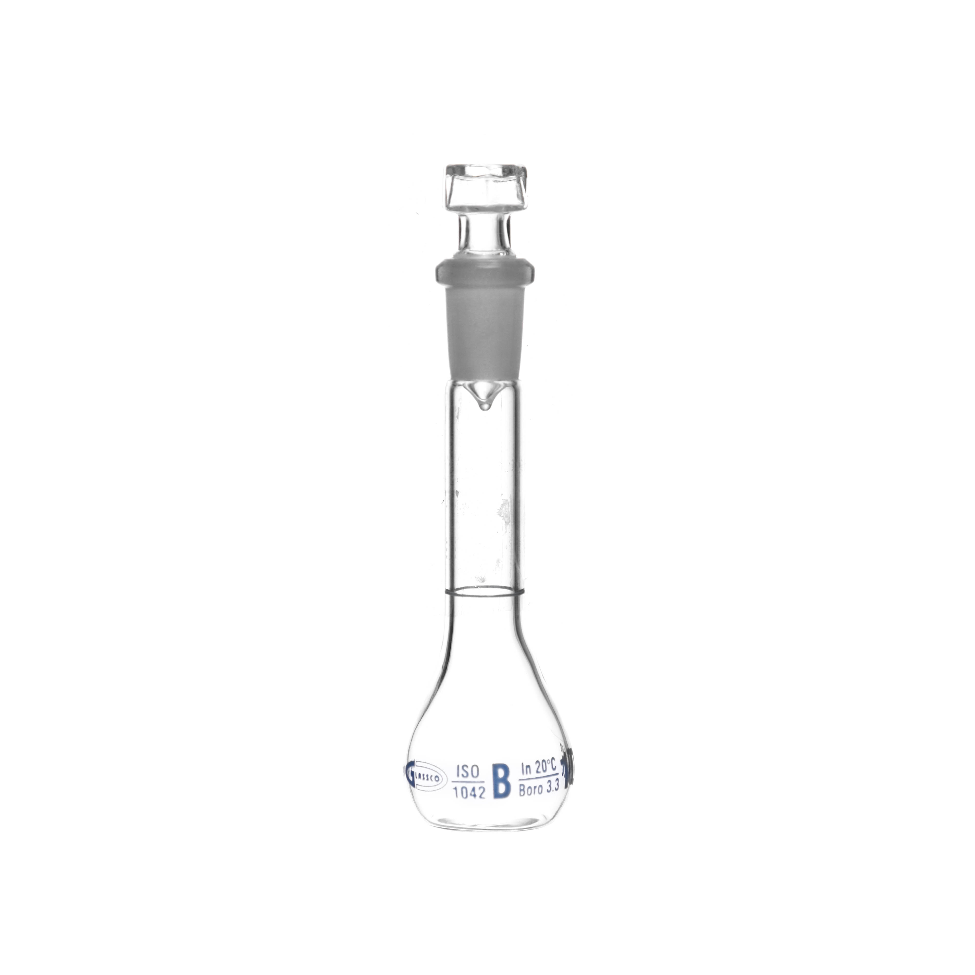 MATRAZ VOLUMÉTRICO DE 10ml CLASE B DIN. TAPÓN DE VIDRIO. KAVALIER