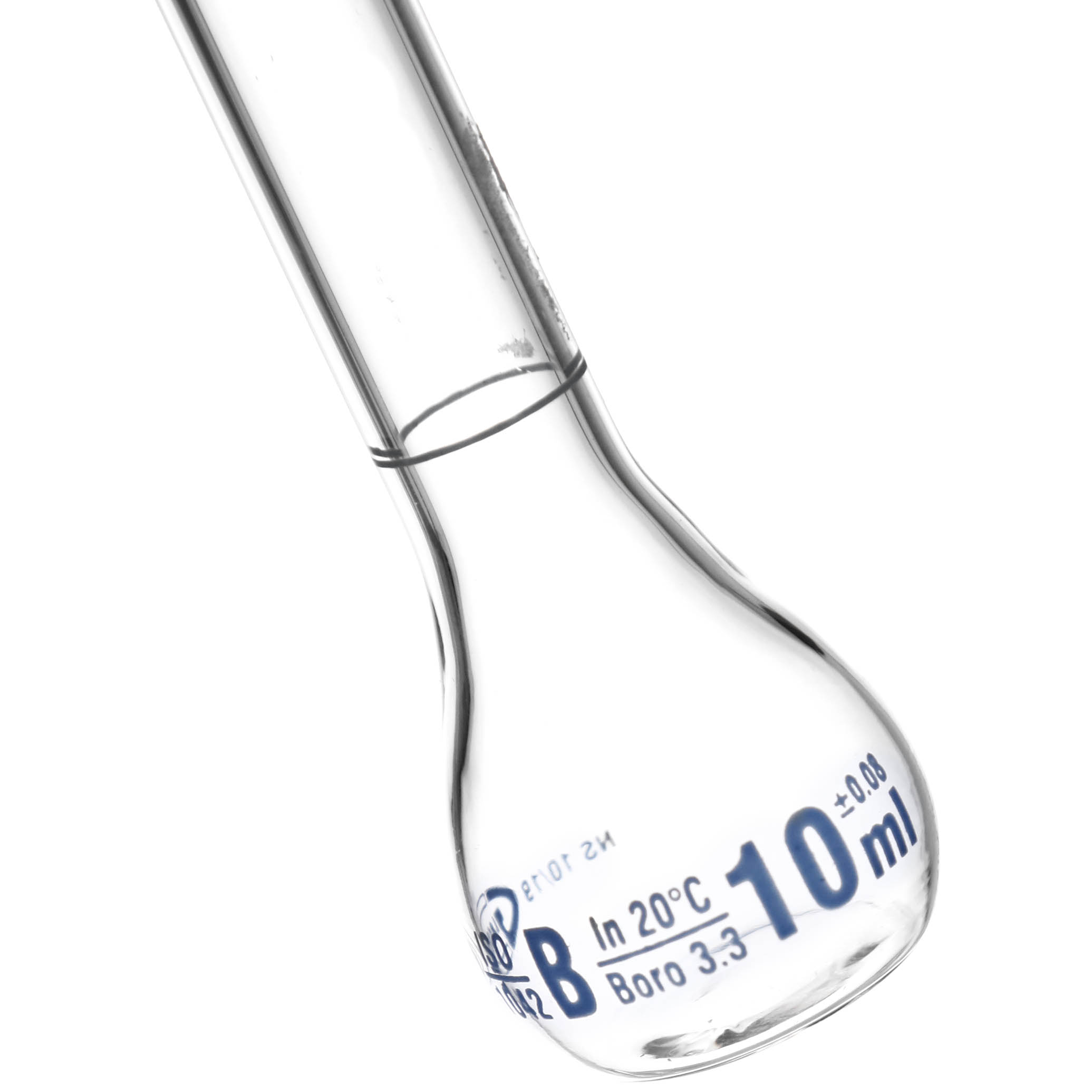 MATRAZ VOLUMÉTRICO DE 10ml CLASE B DIN. TAPÓN DE VIDRIO. KAVALIER