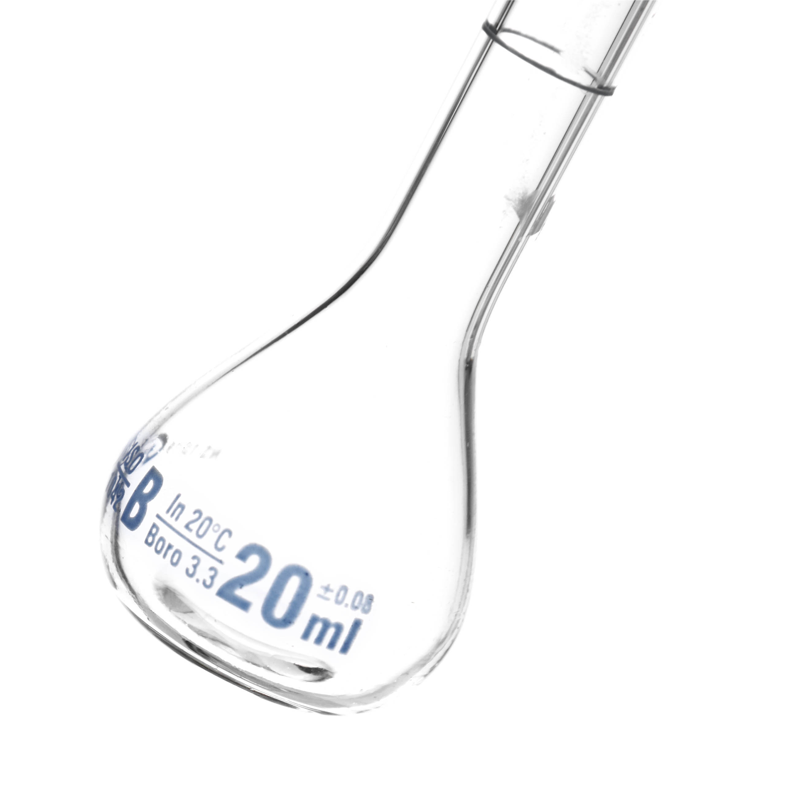 MATRAZ VOLUMÉTRICO DE 20ml CLASE B DIN. TAPÓN DE VIDRIO. KAVALIER