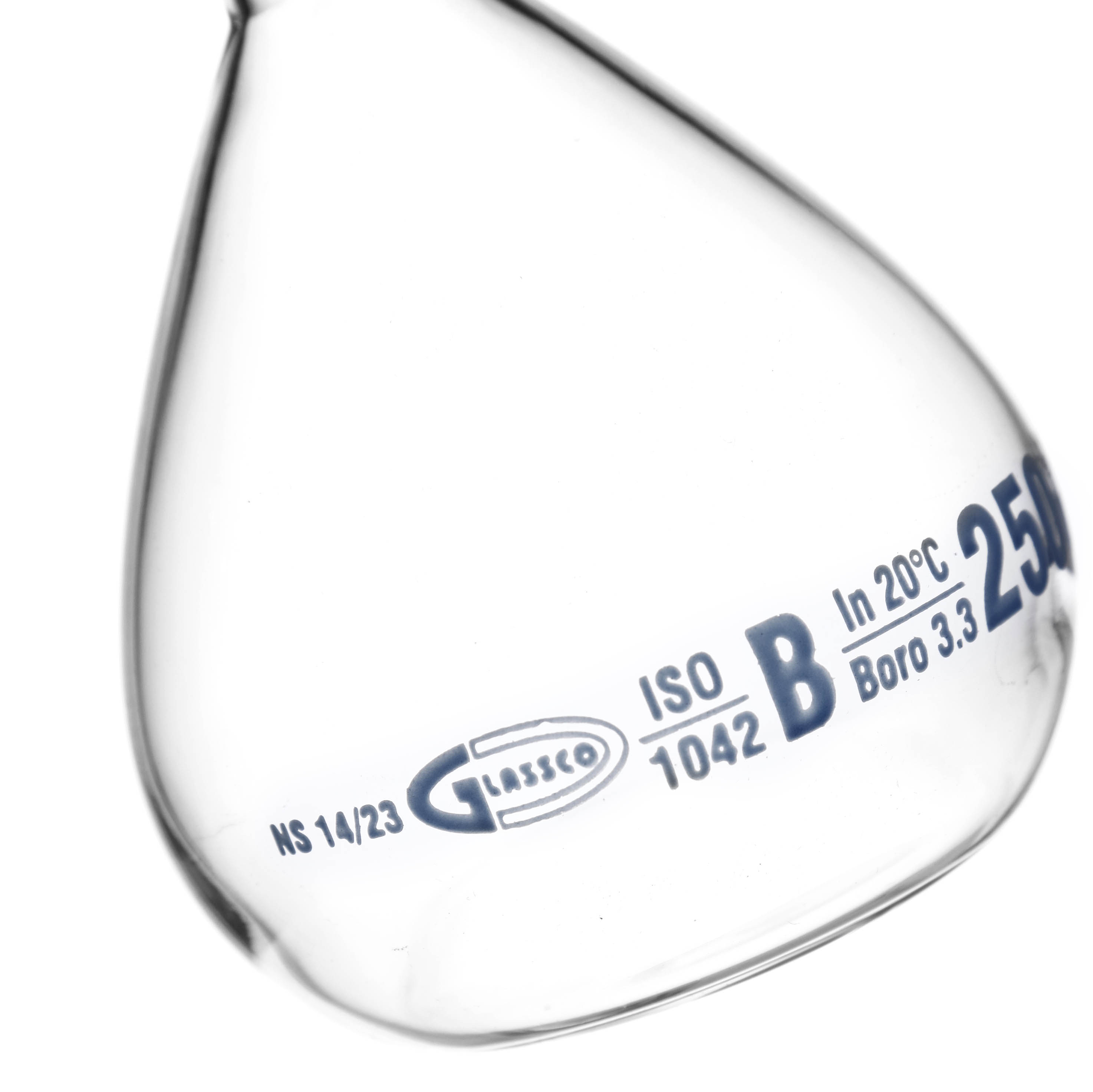MATRAZ VOLUMÉTRICO DE 250ml CLASE A DIN. TAPÓN DE VIDRIO. KAVALIER