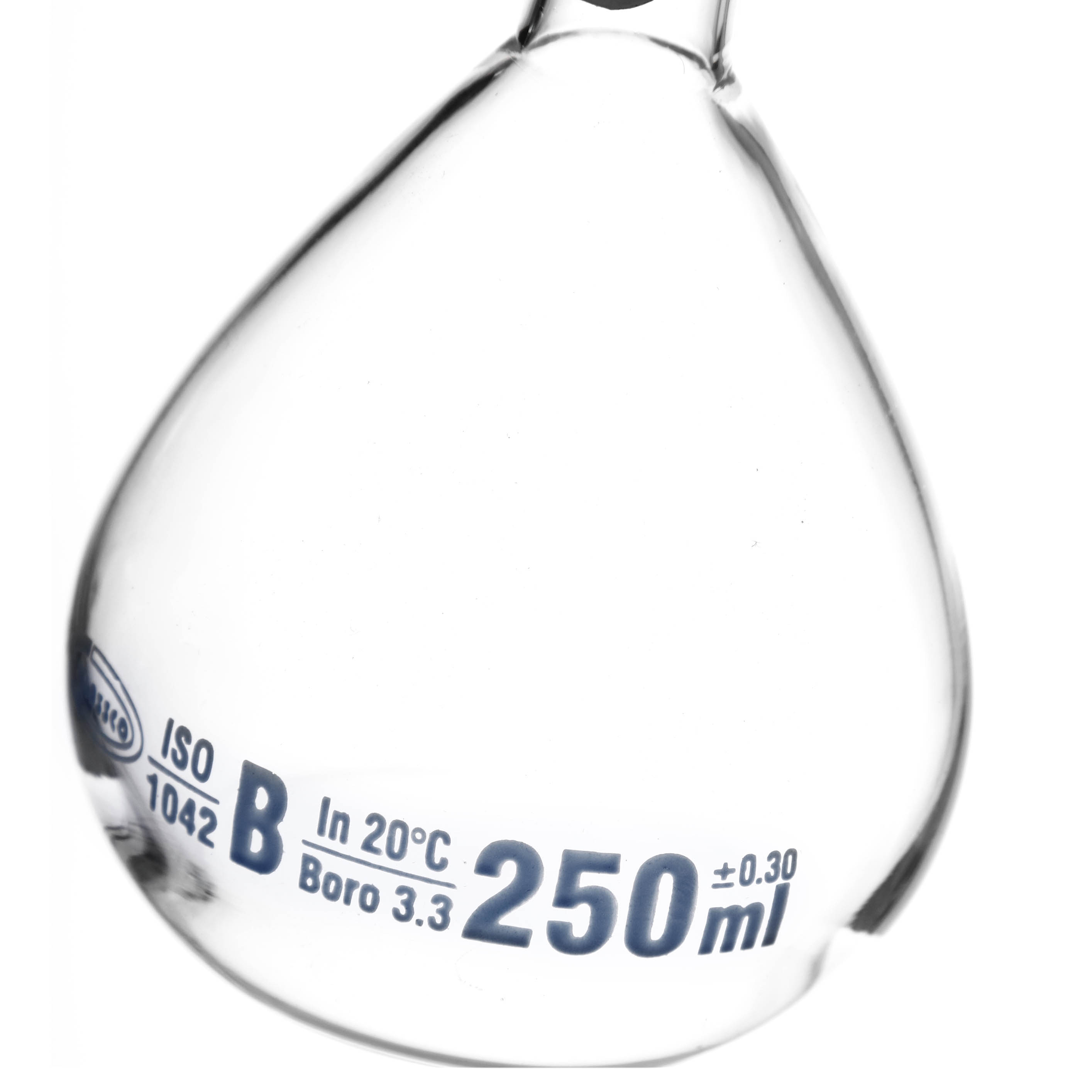 MATRAZ VOLUMÉTRICO DE 250ml CLASE A DIN. TAPÓN DE VIDRIO. KAVALIER