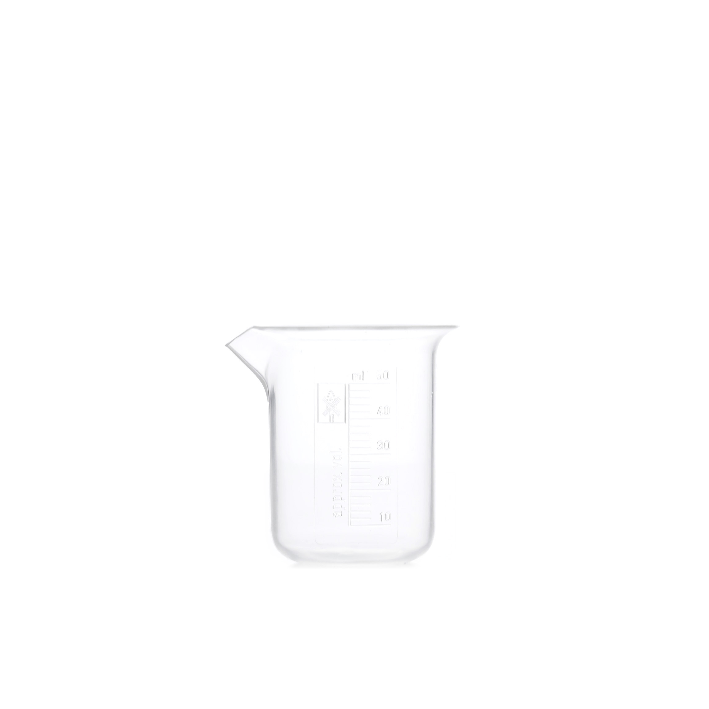 VASO DE PRECIPITADO DE PLÁSTICO PMP DE 50 ml. GLOBE SCIENTIFIC.
