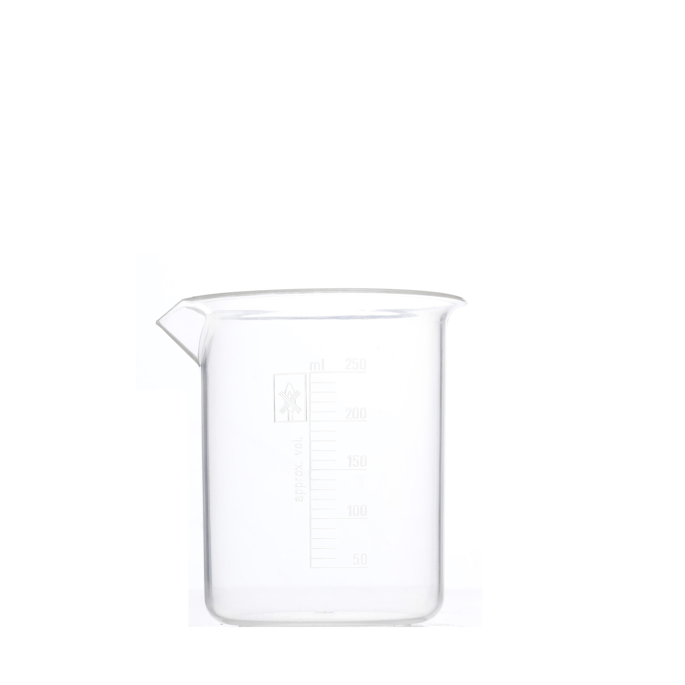VASO DE PRECIPITADO DE PLÁSTICO PMP DE 250 ml. GLOBE SCIENTIFIC.