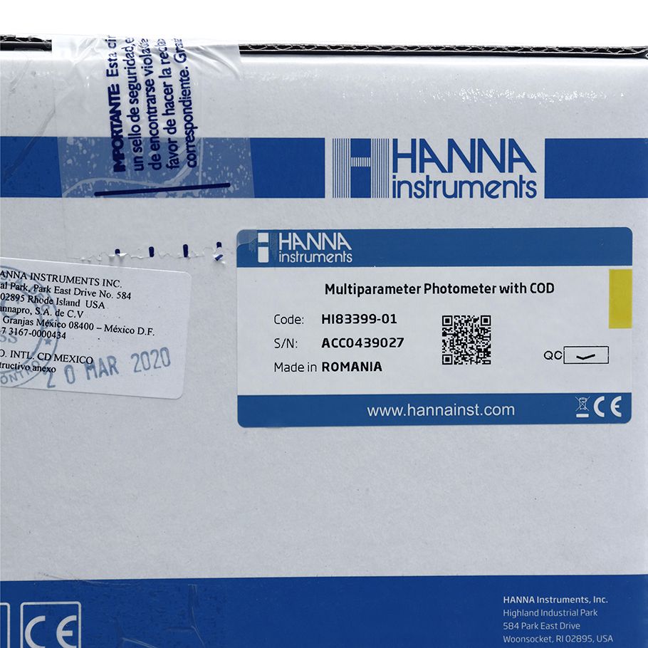 COLORÍMETRO MULTIPARAMÉTRICO CON MEDIDOR DE PH Y DQO. HANNA
