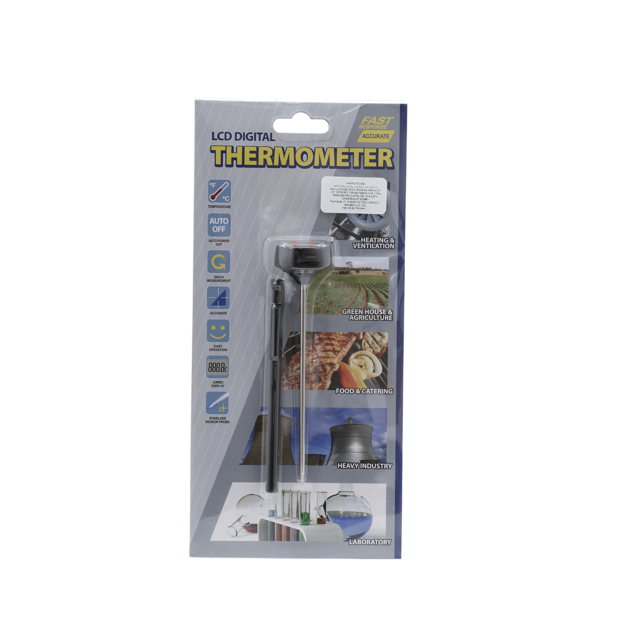 TERMÓMETRO DIGITAL DE -50 A 150°C. VÁSTAGO DE 13cm.