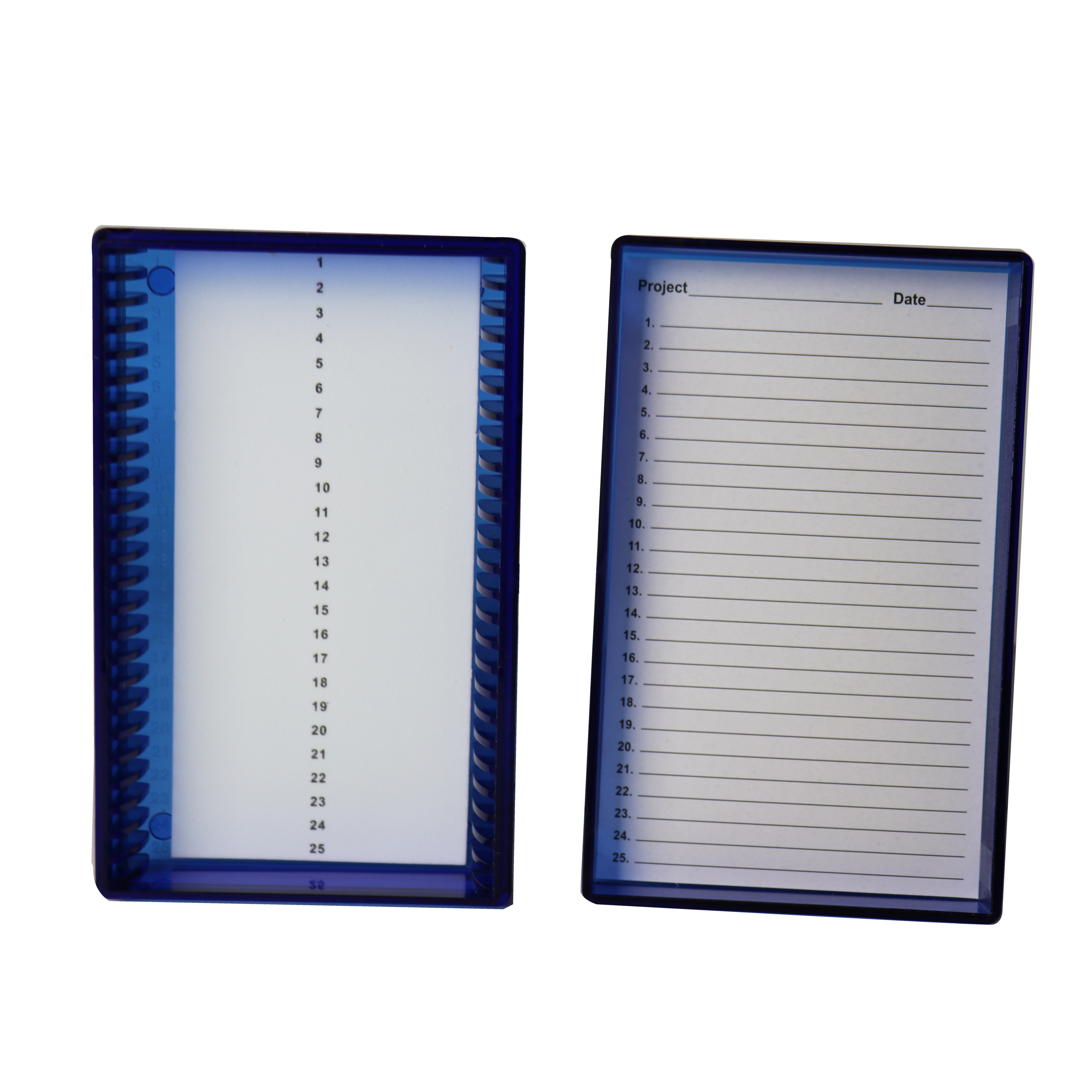 ESTUCHE PARA 25 PREPARACIONES, COLOR AZUl. HEATHROW SCIENTIFIC