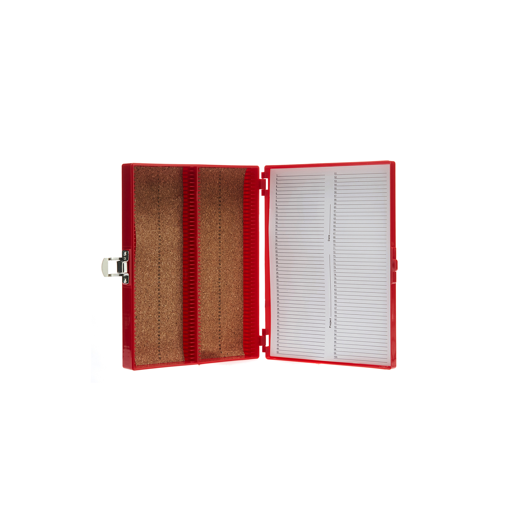 ESTUCHE PARA 100 PREPARACIONES. ROJO. HEATHROW SCIENTIFIC
