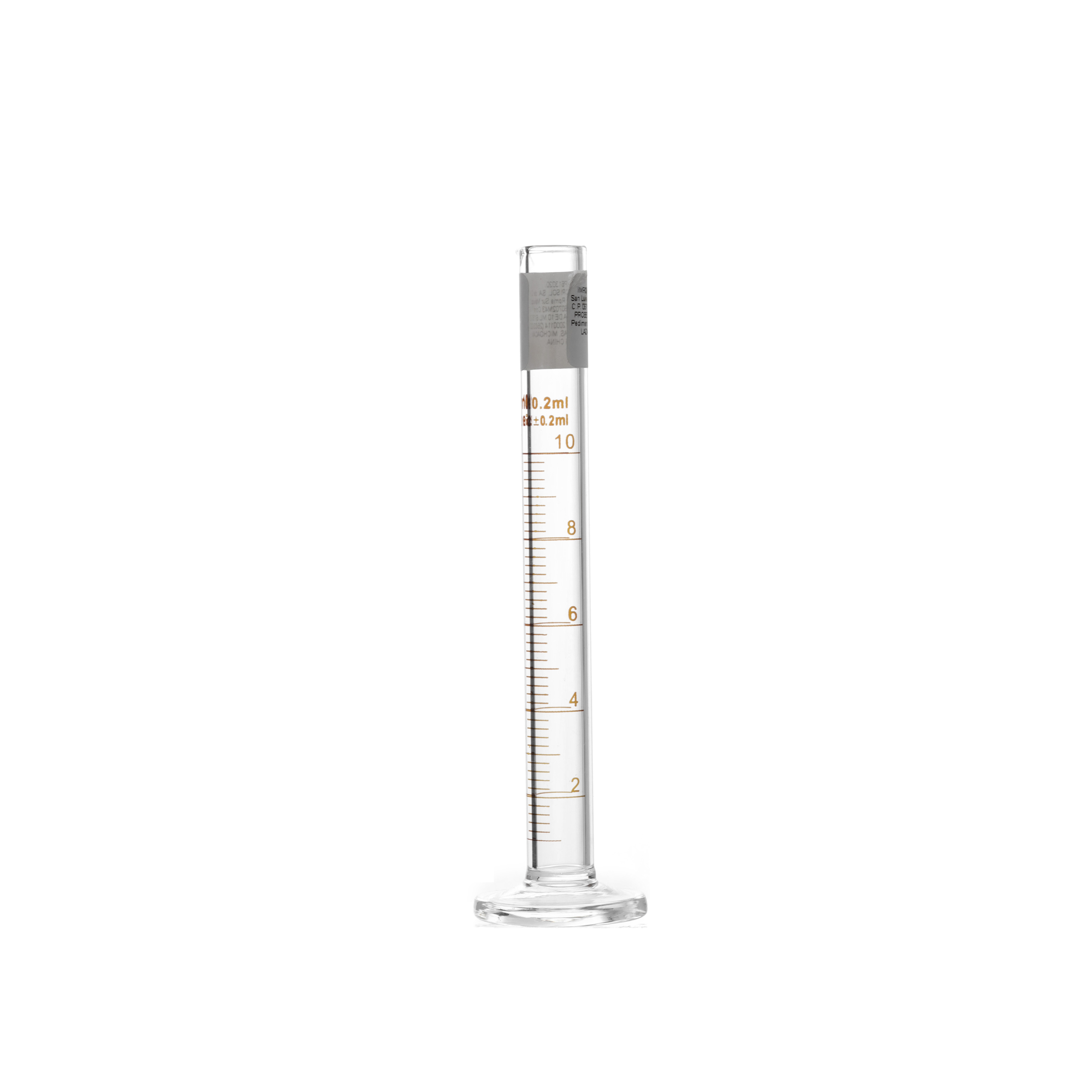 PROBETA GRADUADA DE VIDRIO DE 10ml, LÍNEA ECONÓMICA. LAUKA