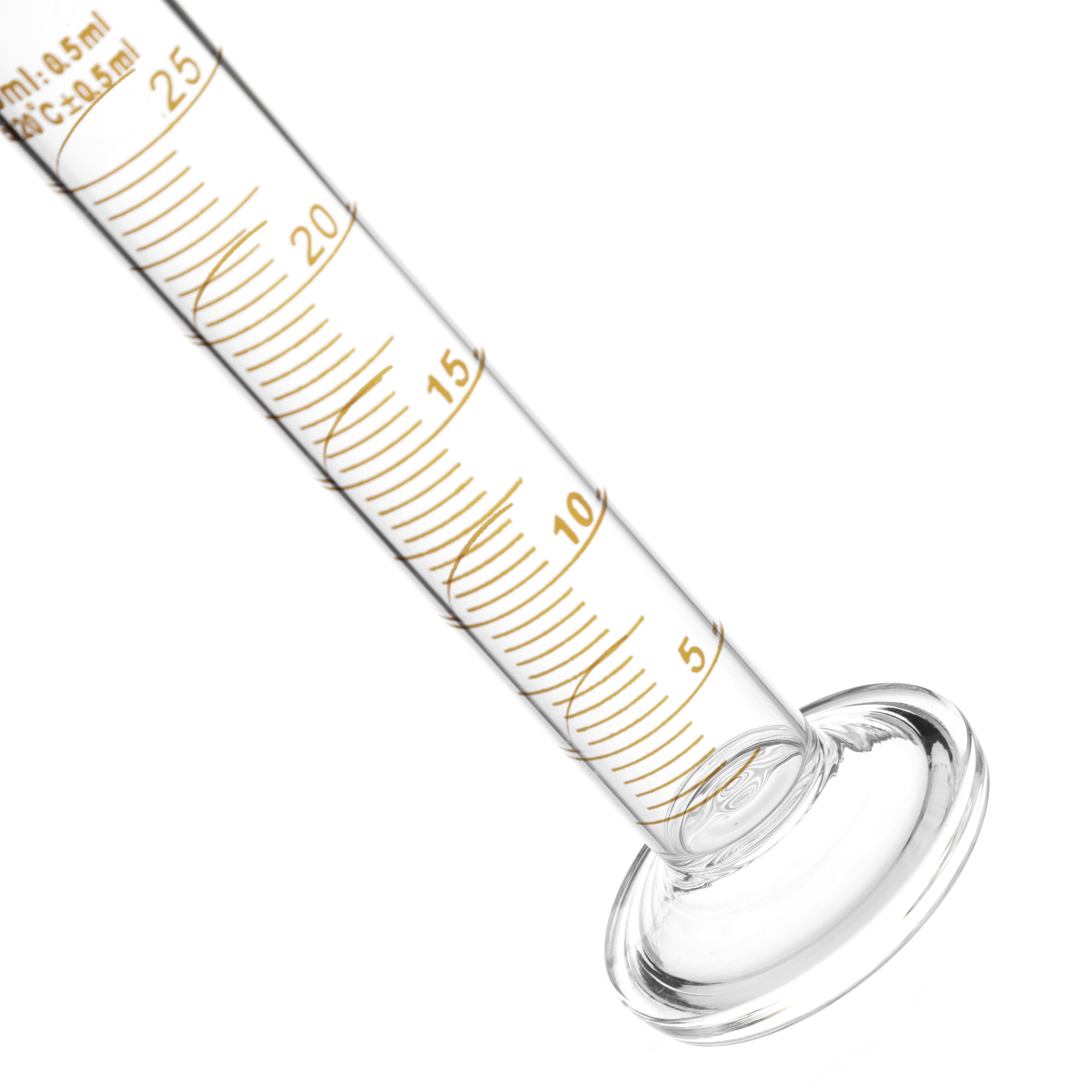 PROBETA GRADUADA DE VIDRIO DE 25ml, LÍNEA ECONÓMICA. LAUKA