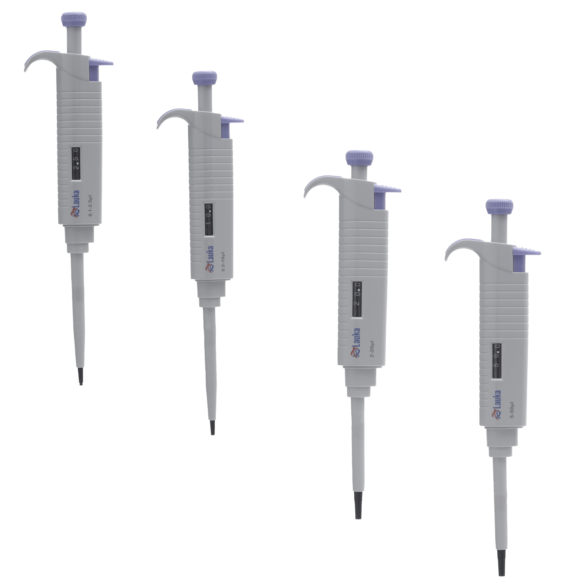 JUEGO DE 4 MICROPIPETAS DE 0.1 A 50 ul. LAUKA