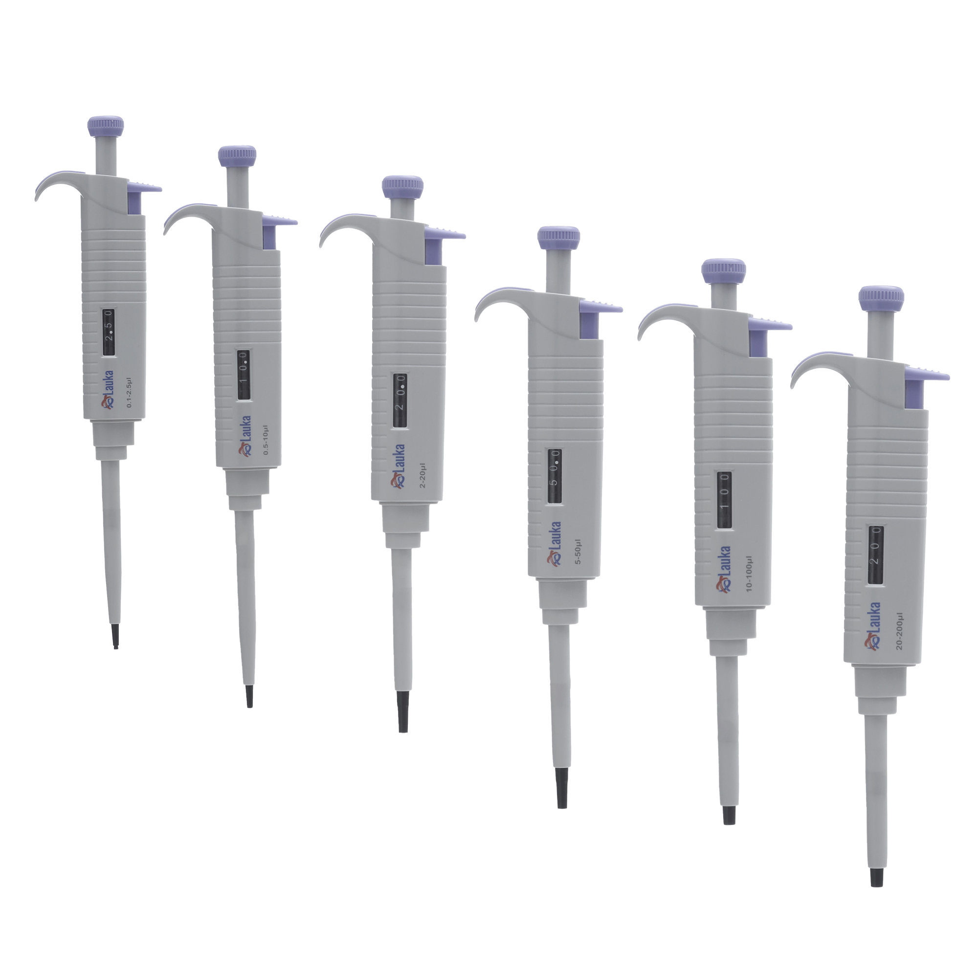 JUEGO DE 6 MICROPIPETAS DE 0.1 A 200 ul. LAUKA
