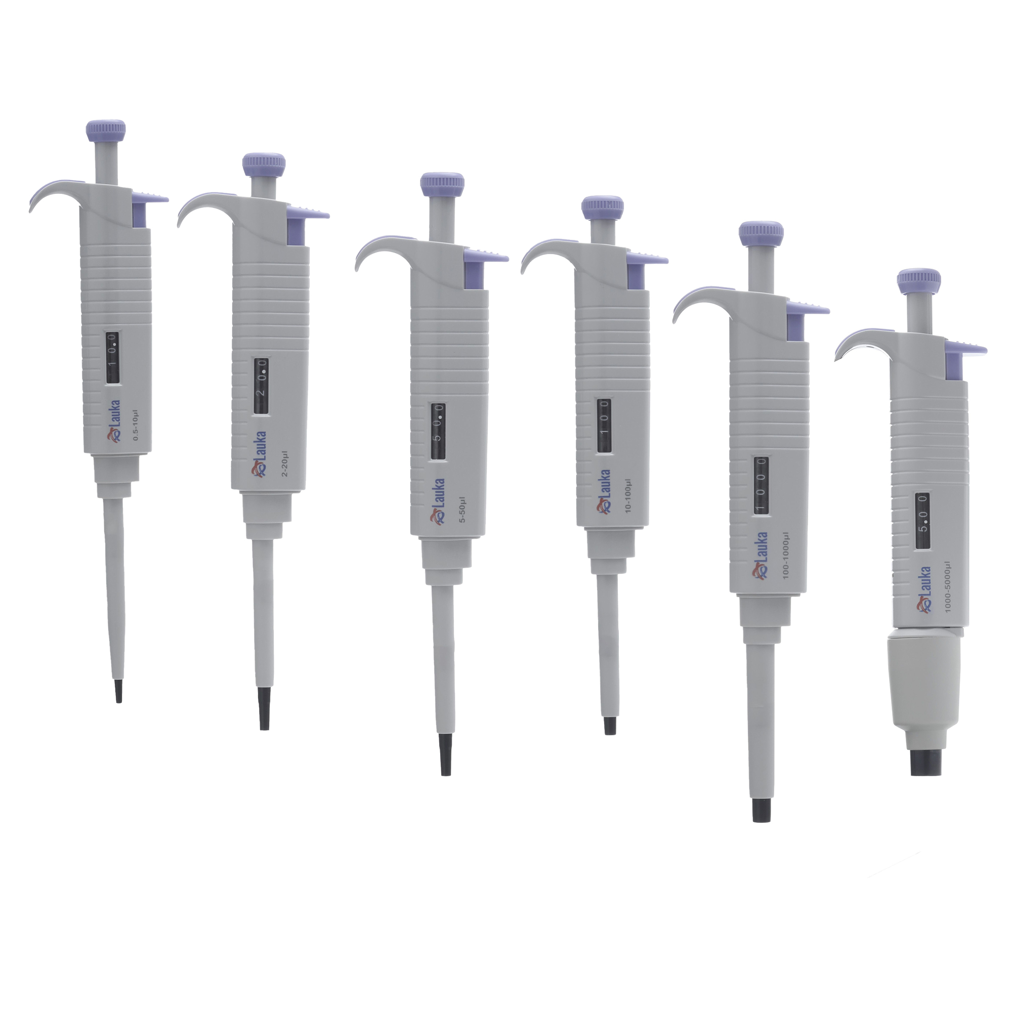JUEGO DE 6 MICROPIPETAS DE 0.5 A 5000 ul. LAUKA