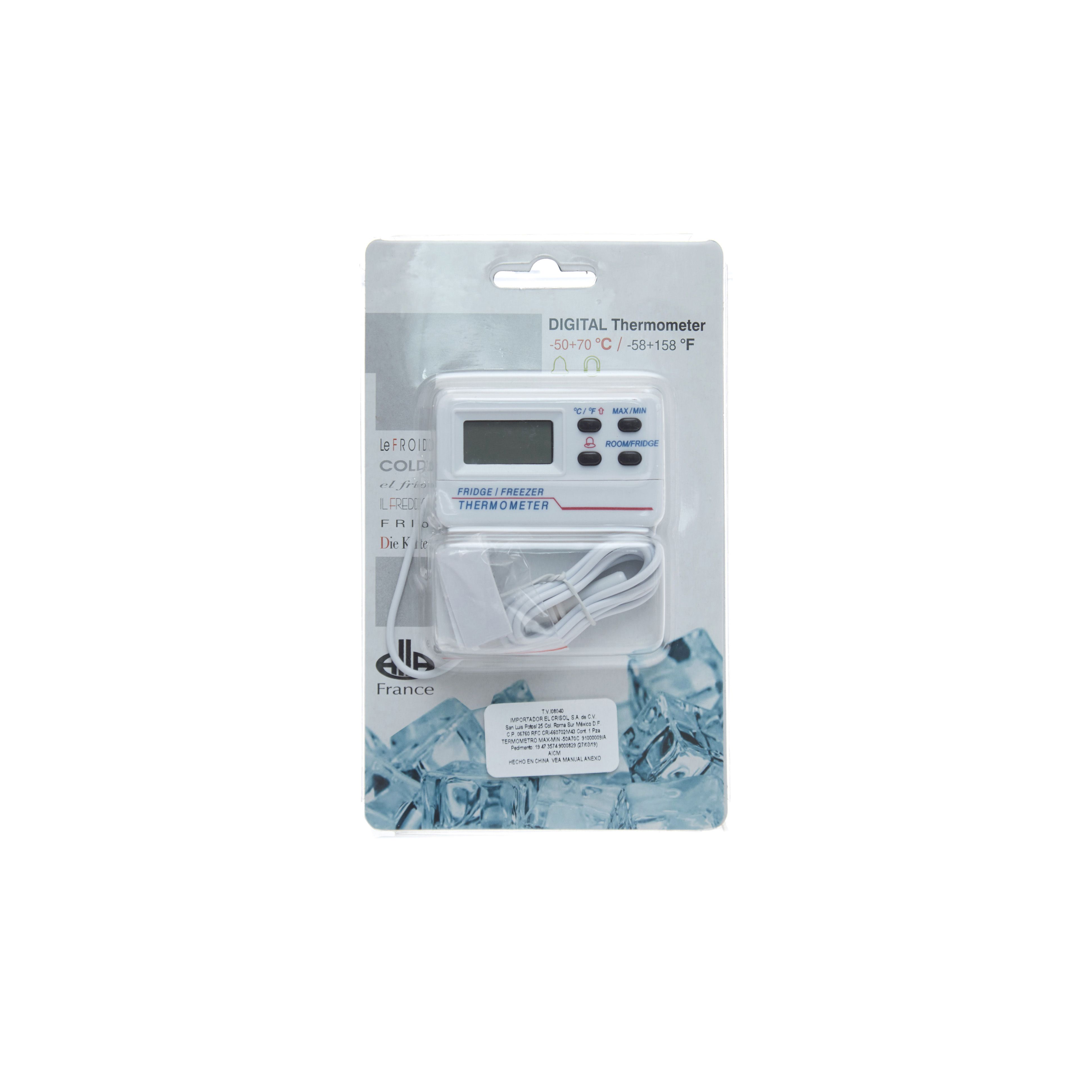 TERMÓMETRO DIGITAL DE -50 A 70°C PARA REFRIGERADOR Y CONGELADOR. ALLA FRANCE