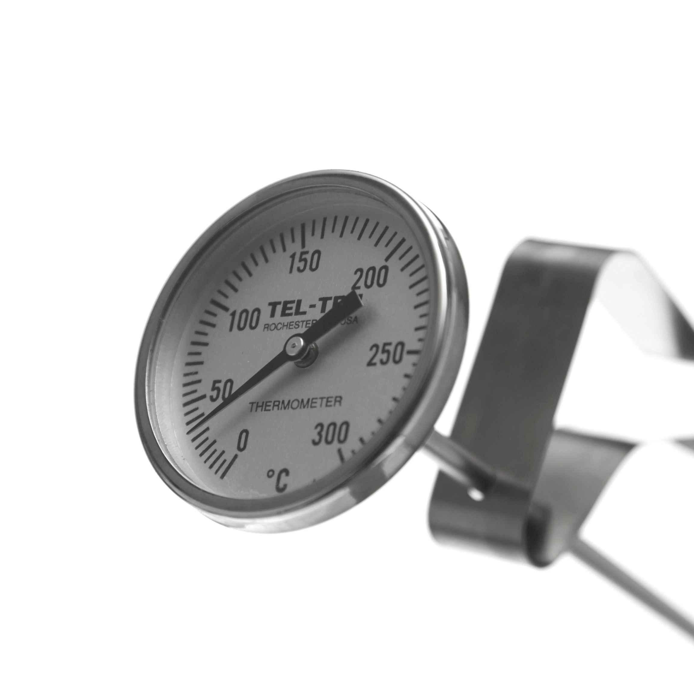TERMÓMETRO BIMETÁLICO DE 0 A 300°C. VÁSTAGO DE 20cm. TEL-TRU