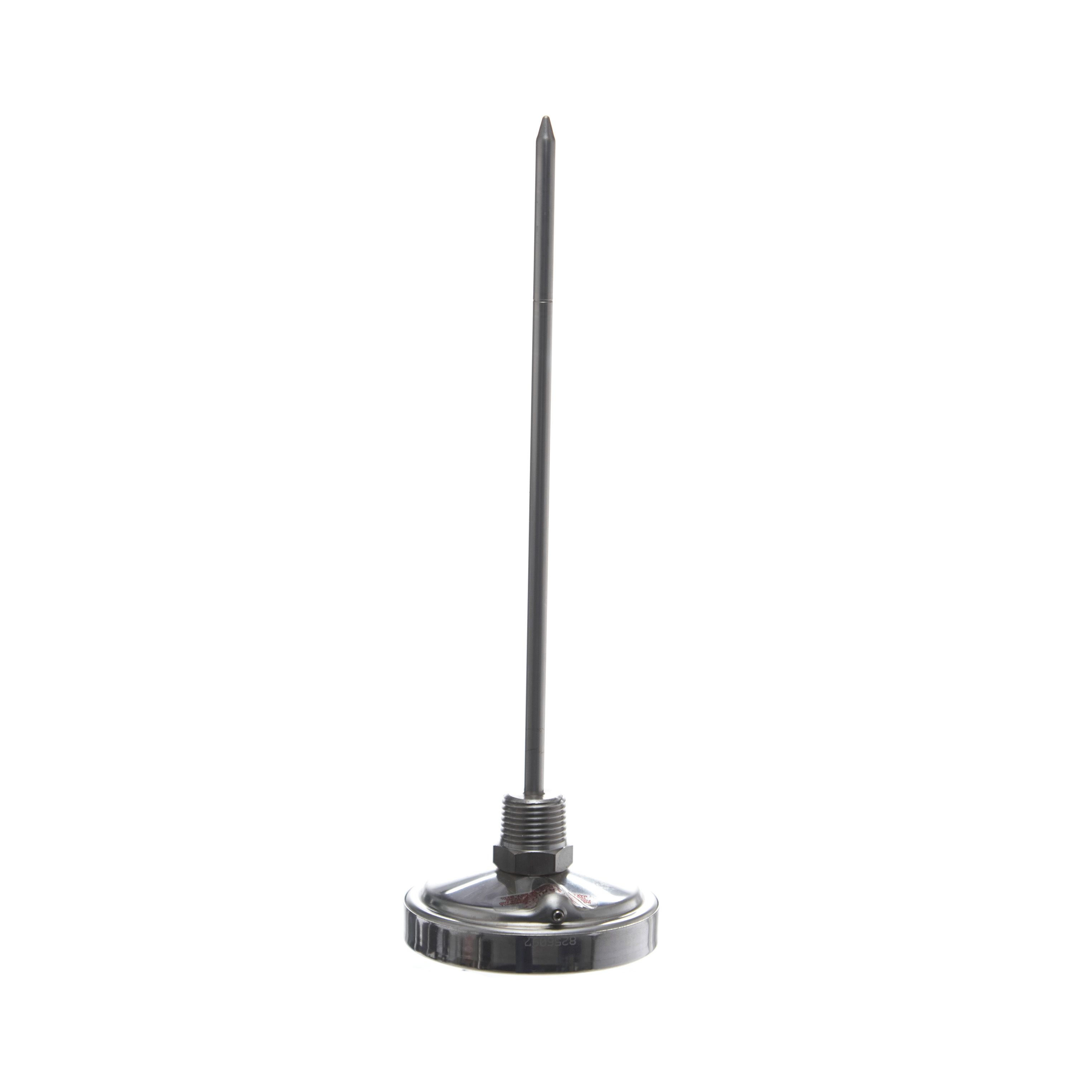 TERMÓMETRO BIMETÁLICO DE 0 A 100°C. VÁSTAGO DE 23cm. ROSCA DE 1/2". TEL-TRU