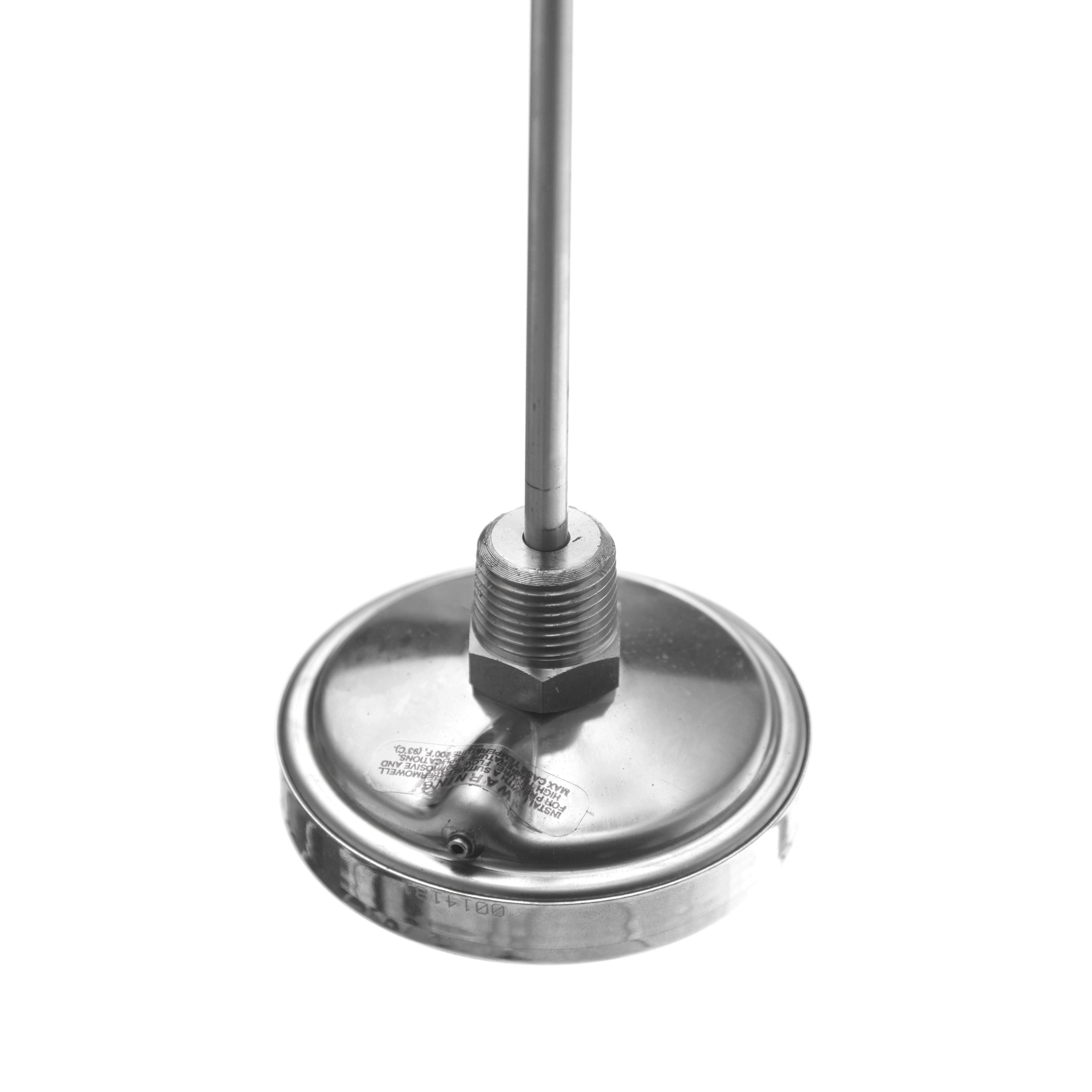 TERMÓMETRO BIMETÁLICO DE 0 A 150°C. VÁSTAGO DE 30cm. ROSCA DE 1/2". TEL-TRU
