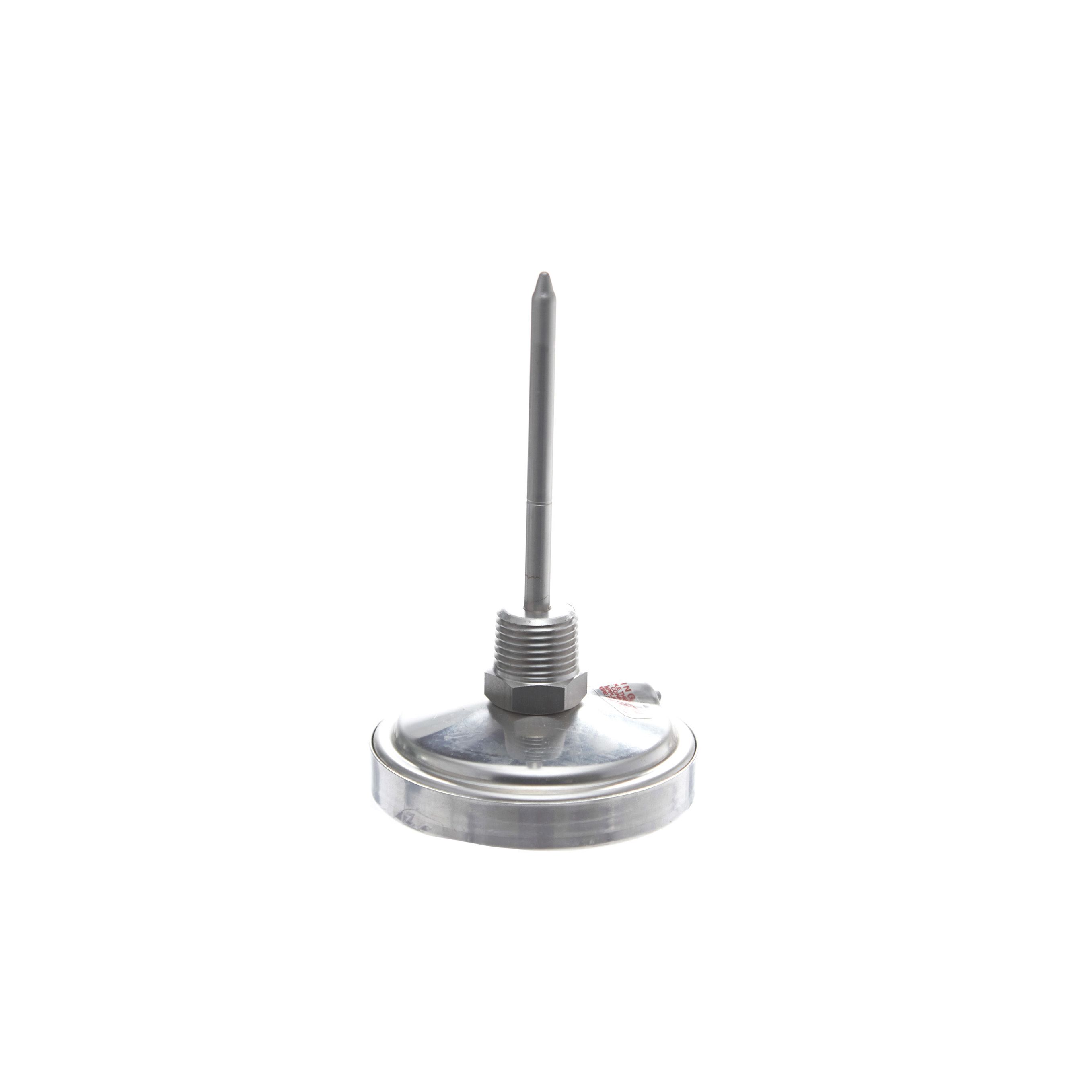 TERMÓMETRO BIMETÁLICO DE -10 A 110°C Y 0 A 220°F. VÁSTAGO DE 10cm. ROSCA DE 1/2". TEL-TRU