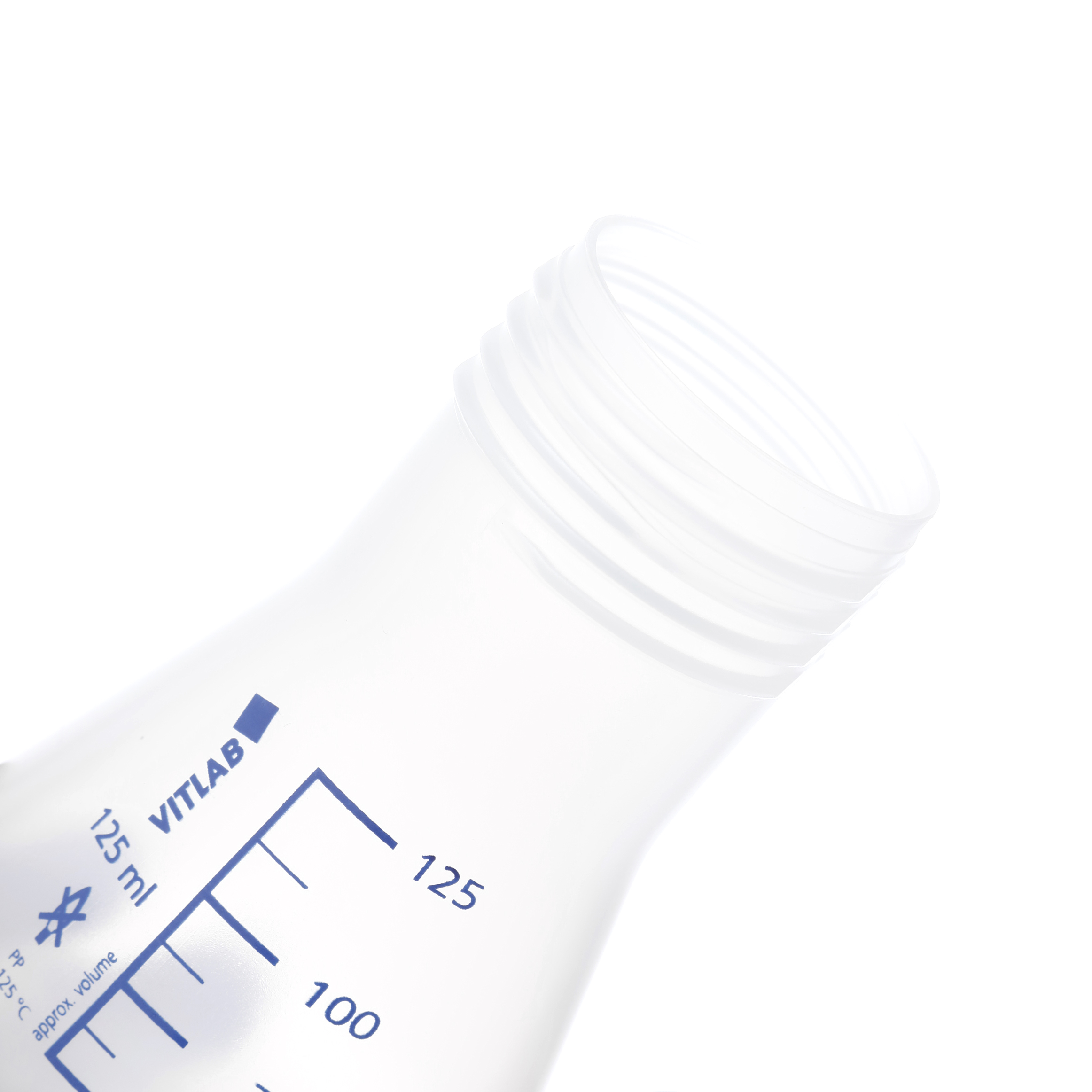 MATRAZ ERLENMEYER DE PP DE 125ml CON TAPÓN ROSCADO. VITLAB