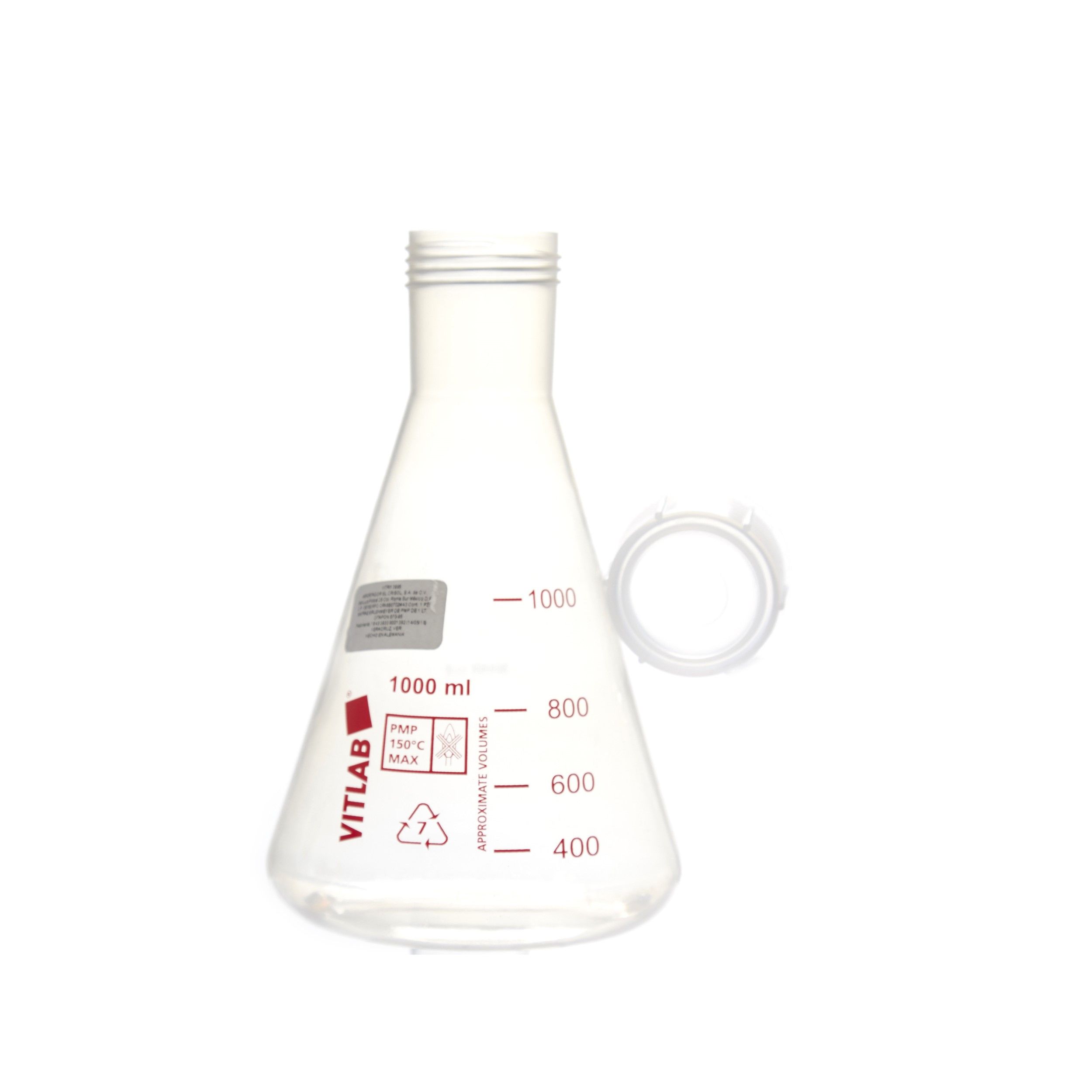 MATRAZ ERLENMEYER DE PMP DE 1L CON TAPÓN ROSCADO. VITLAB