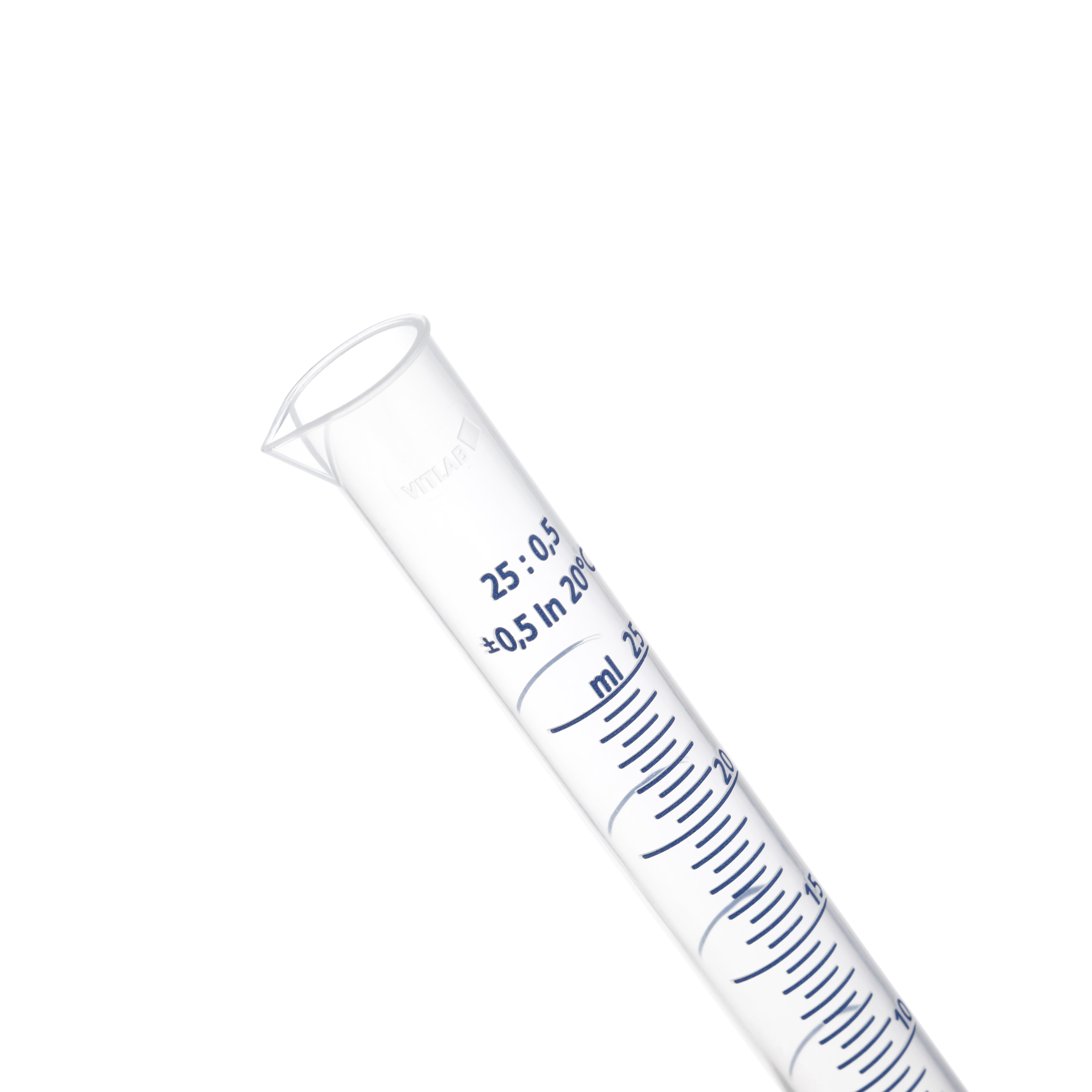 PROBETA GRADUADA DE PP DE 25ml. AZUl. VITLAB