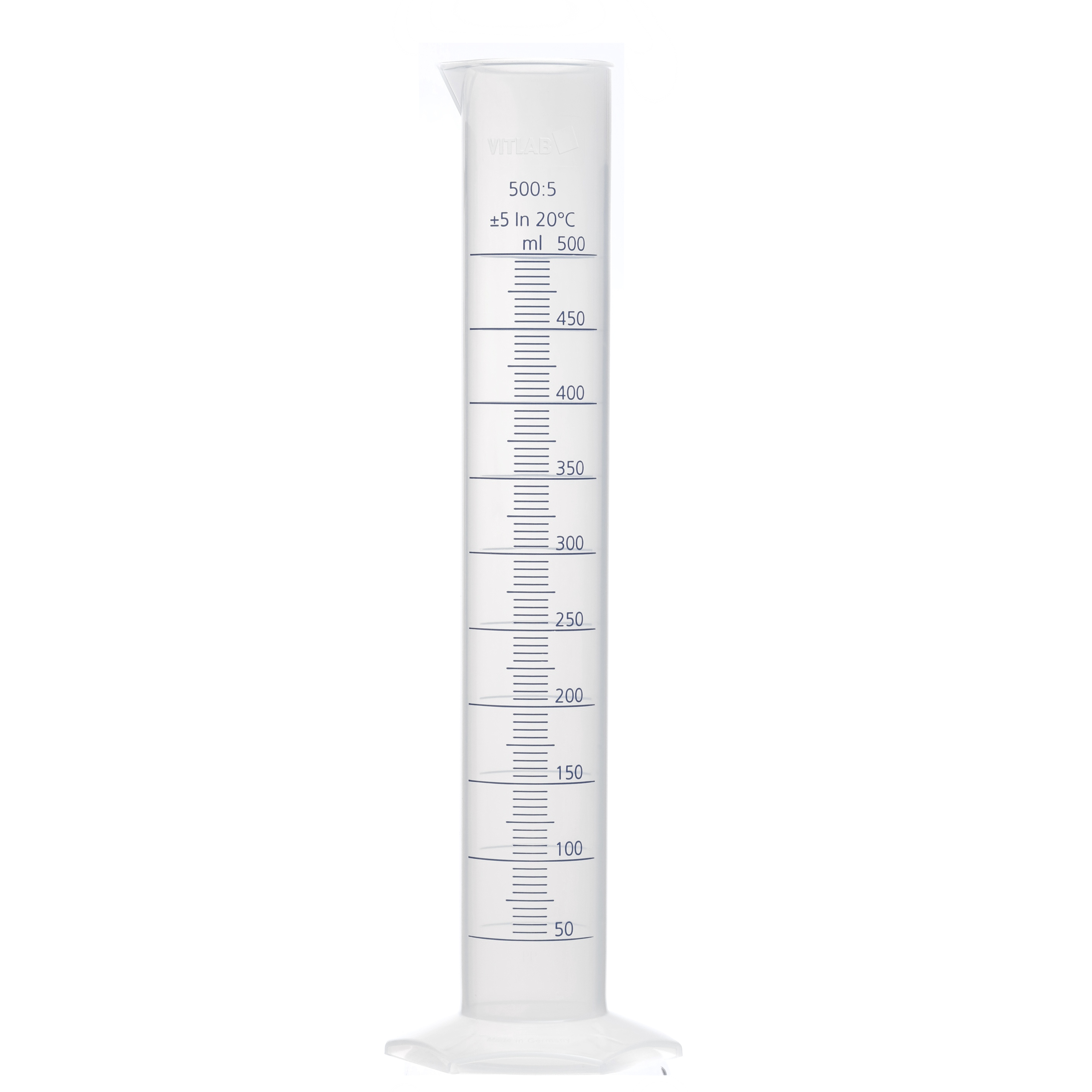 PROBETA GRADUADA DE PP DE 500ml. AZUl. VITLAB