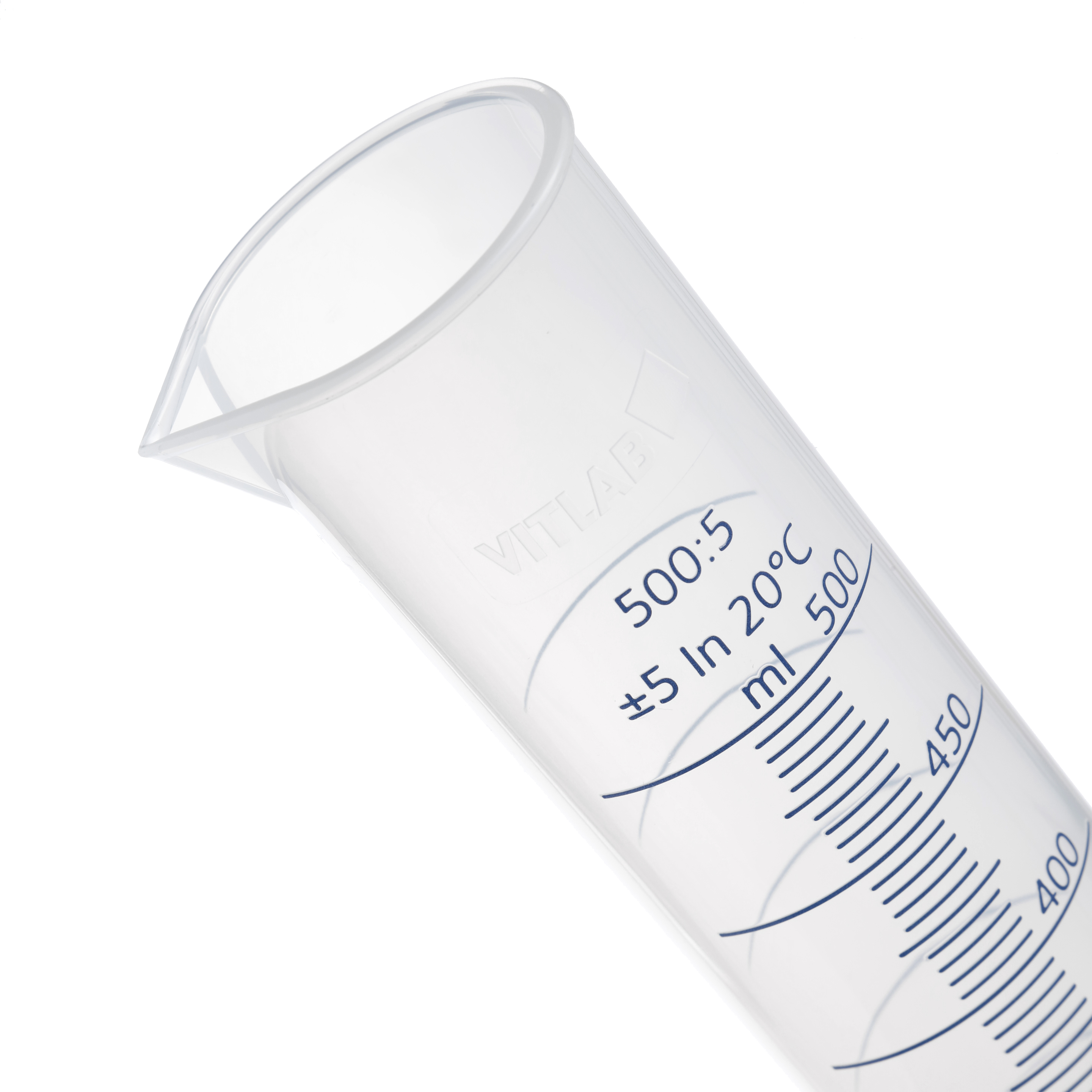 PROBETA GRADUADA DE PP DE 500ml. AZUl. VITLAB